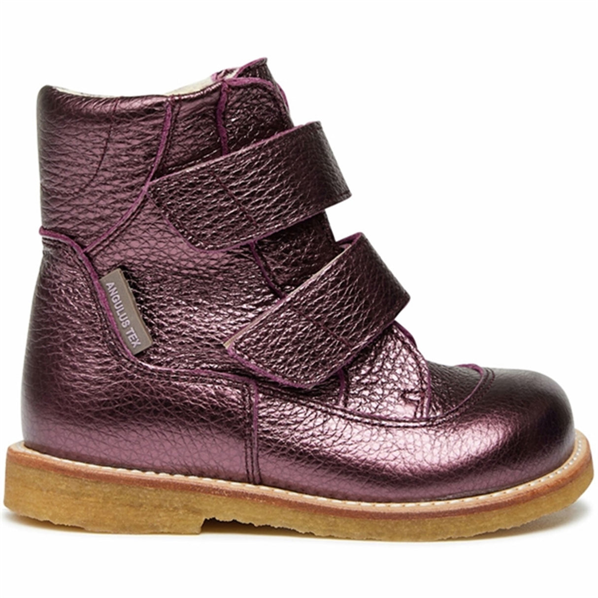 Angulus Tex Boots w Velcro Plum Shine 2