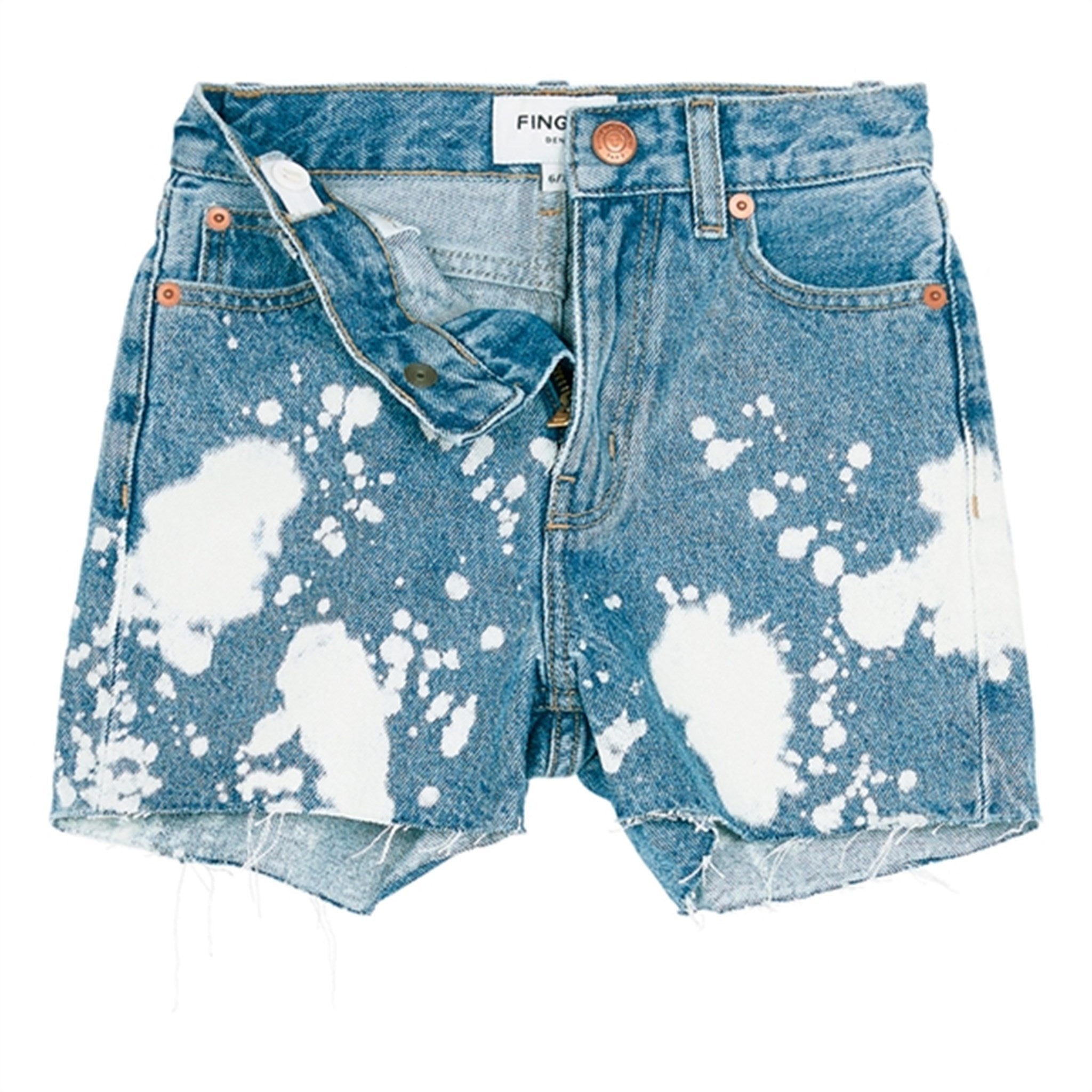 Finger In The Nose Cherryl Bleached Blue White Spots High Waist Shorts 4