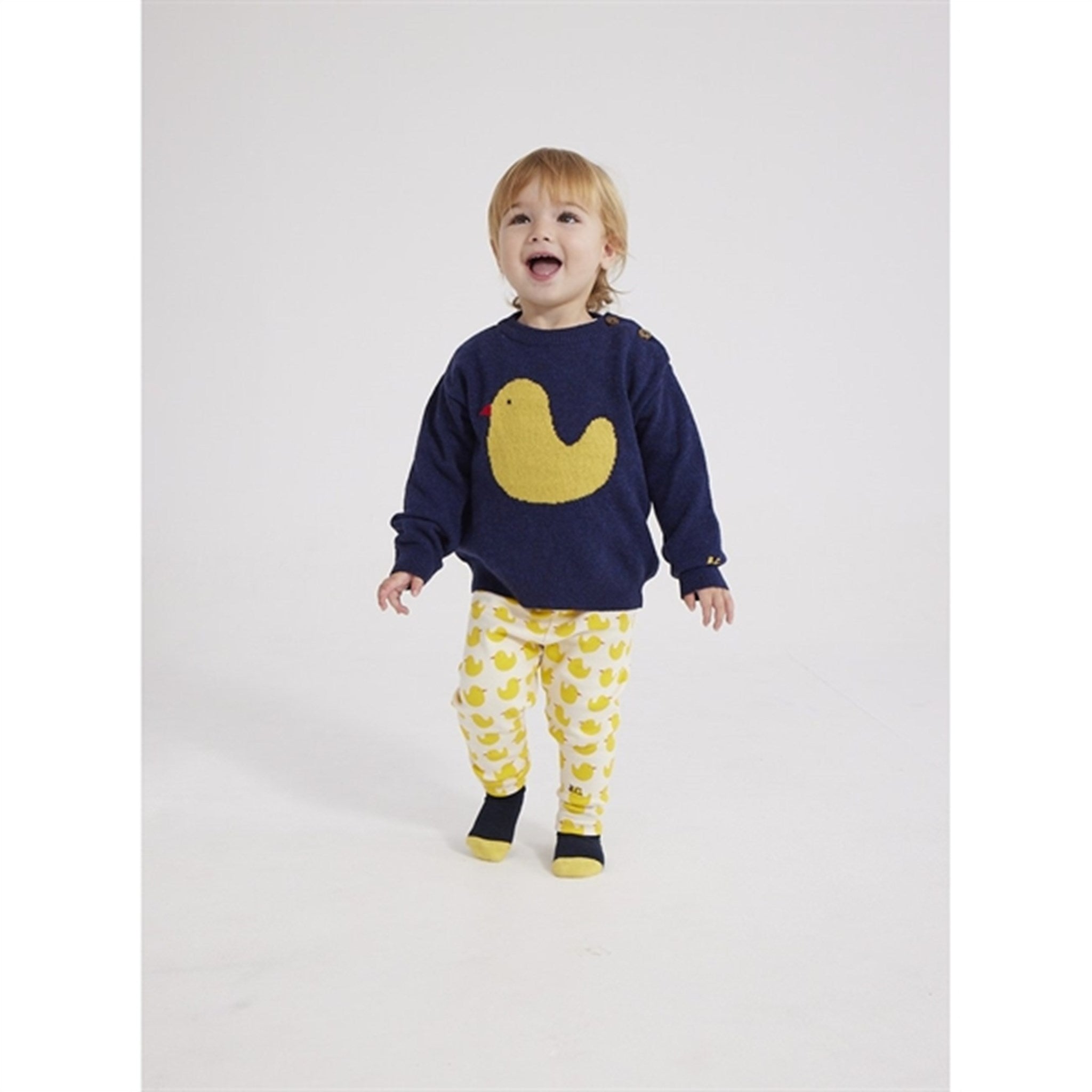 Bobo Choses Midnight Blue Rubber Duck Knit Blouse 2