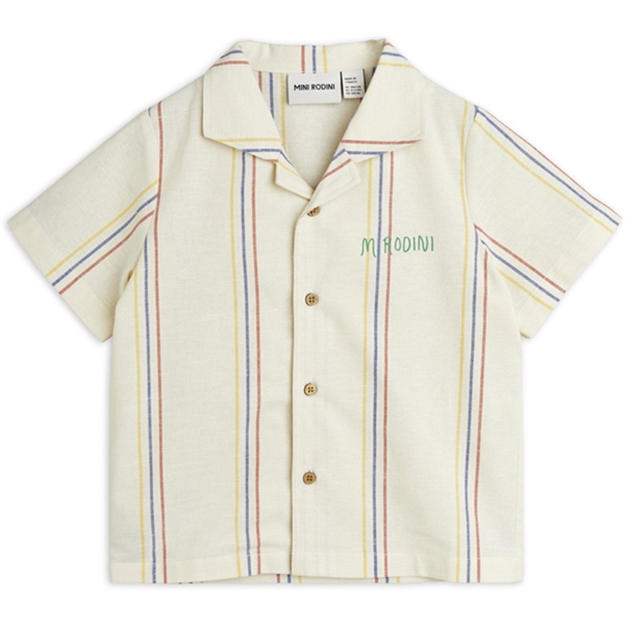 Mini Rodini Offwhite Stripe Y/D Woven T-shirt