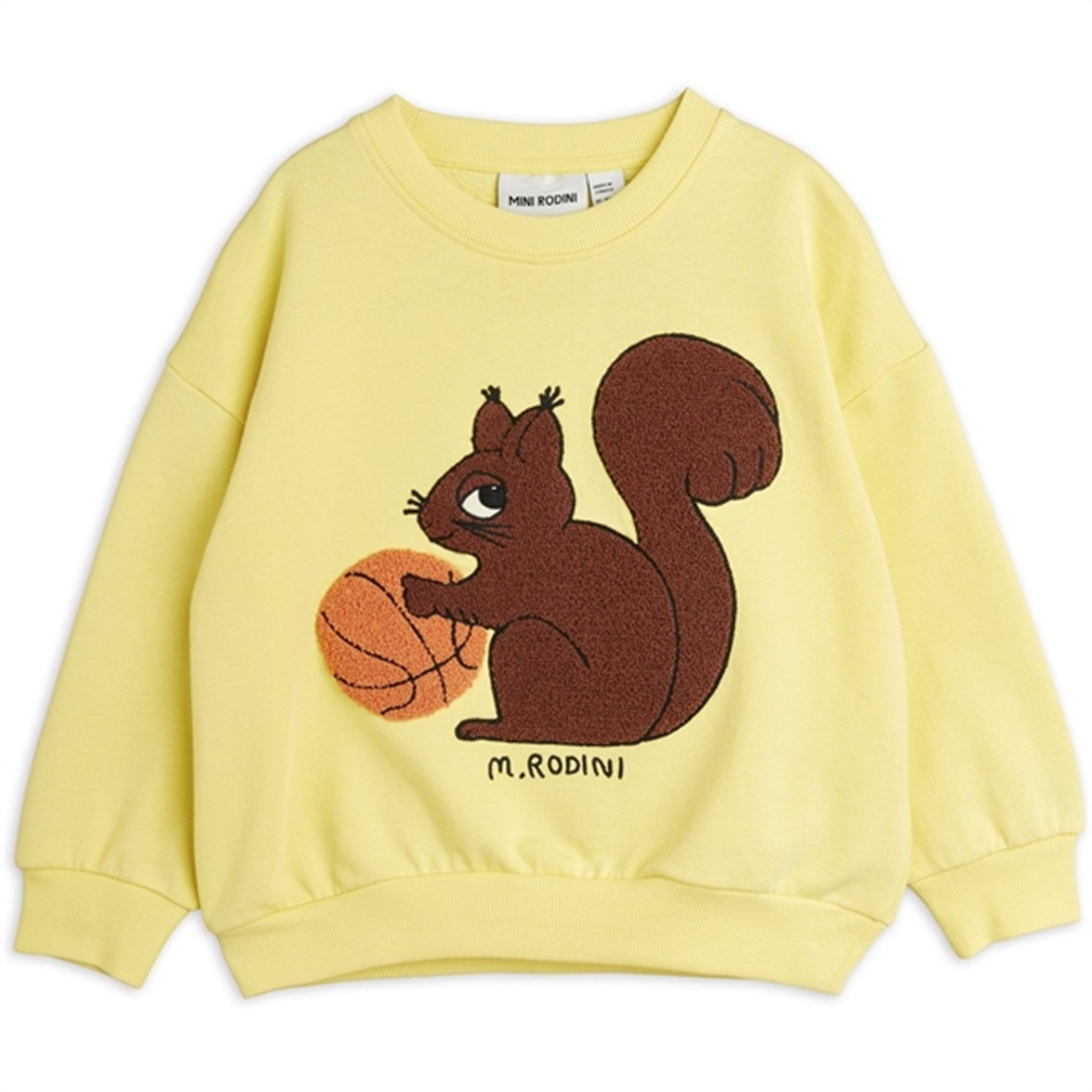 Mini Rodini Yellow Squirrel Chenille Emb Sweatshirt