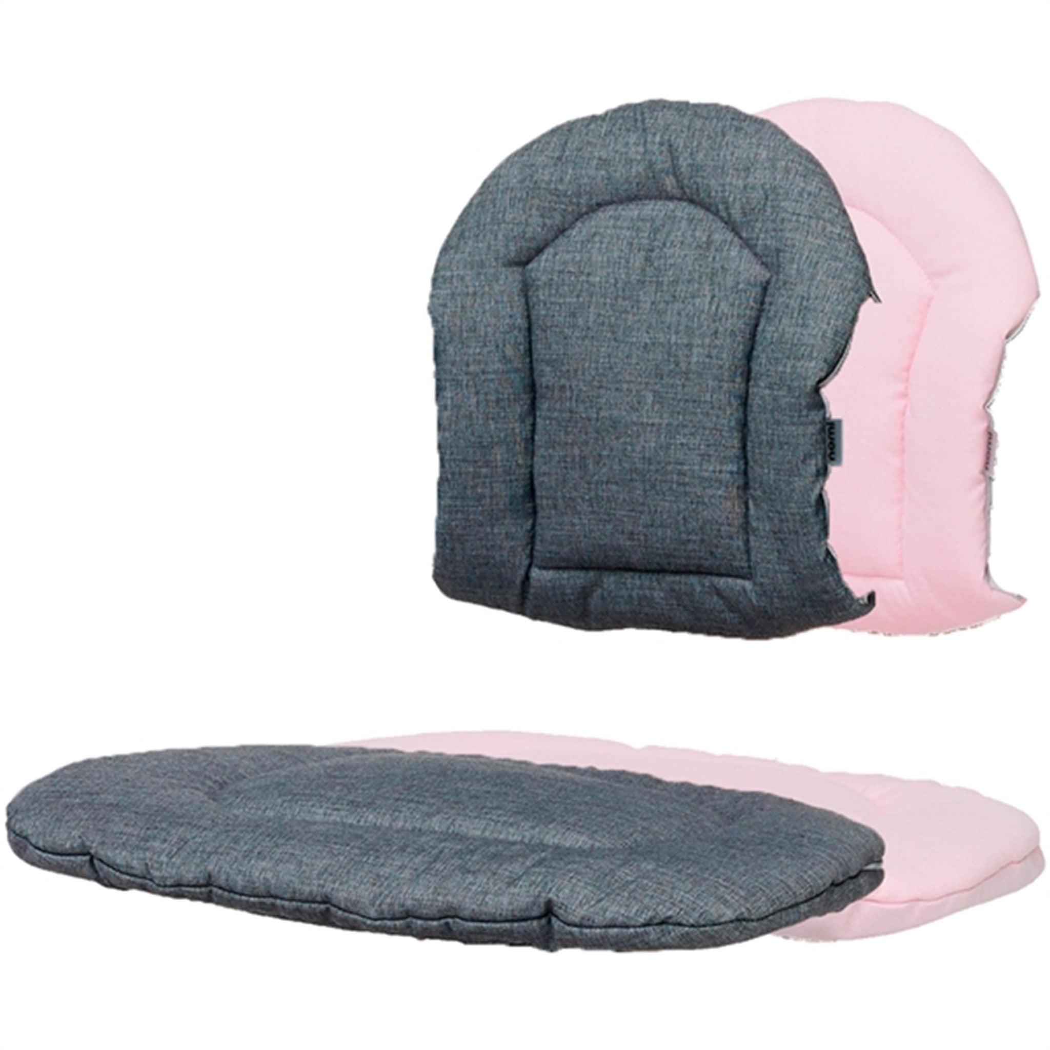 Nomi Highchair Cushion Dark Grey/Pale Pink