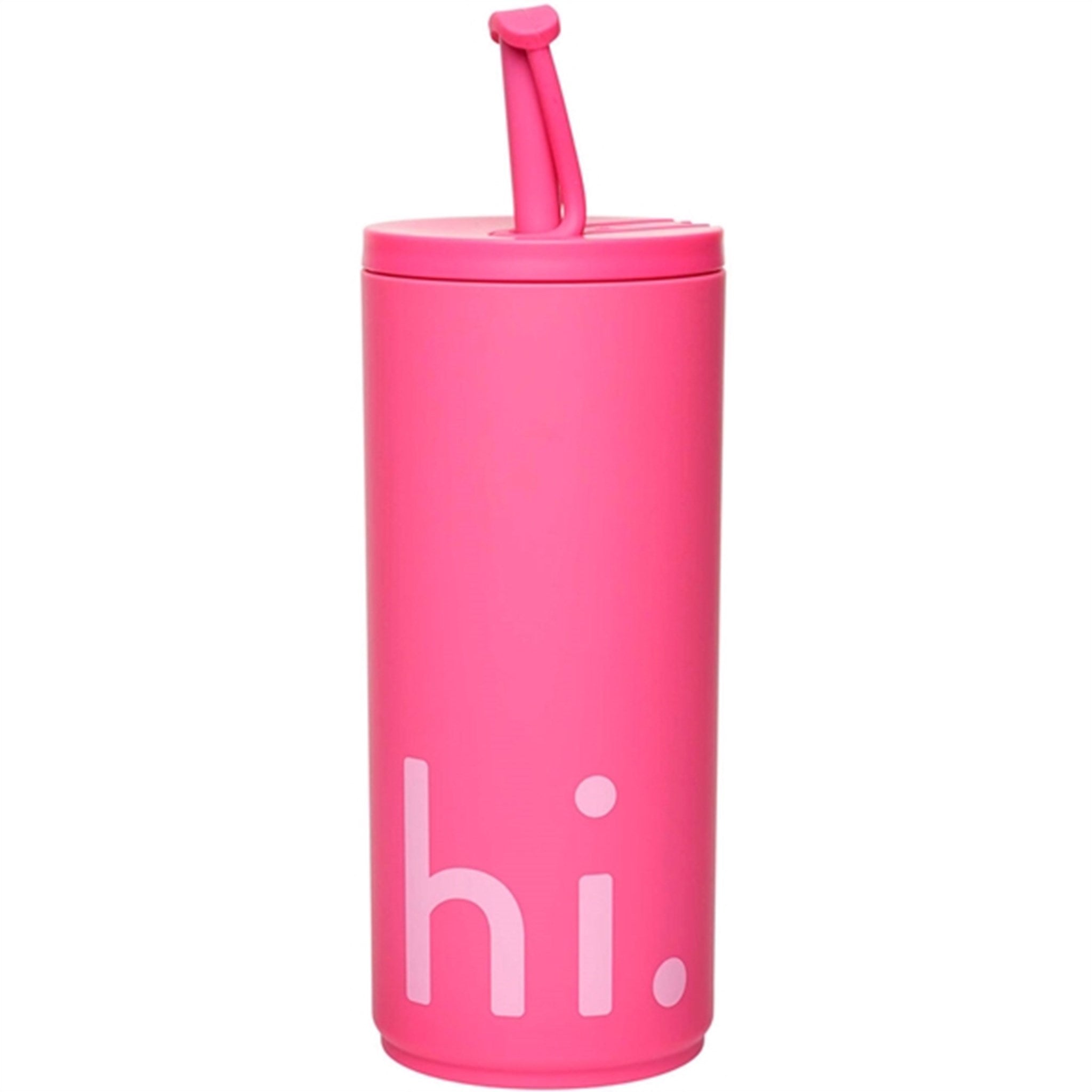 Design Letters Travel Drinking Cup With Straw Pink 3