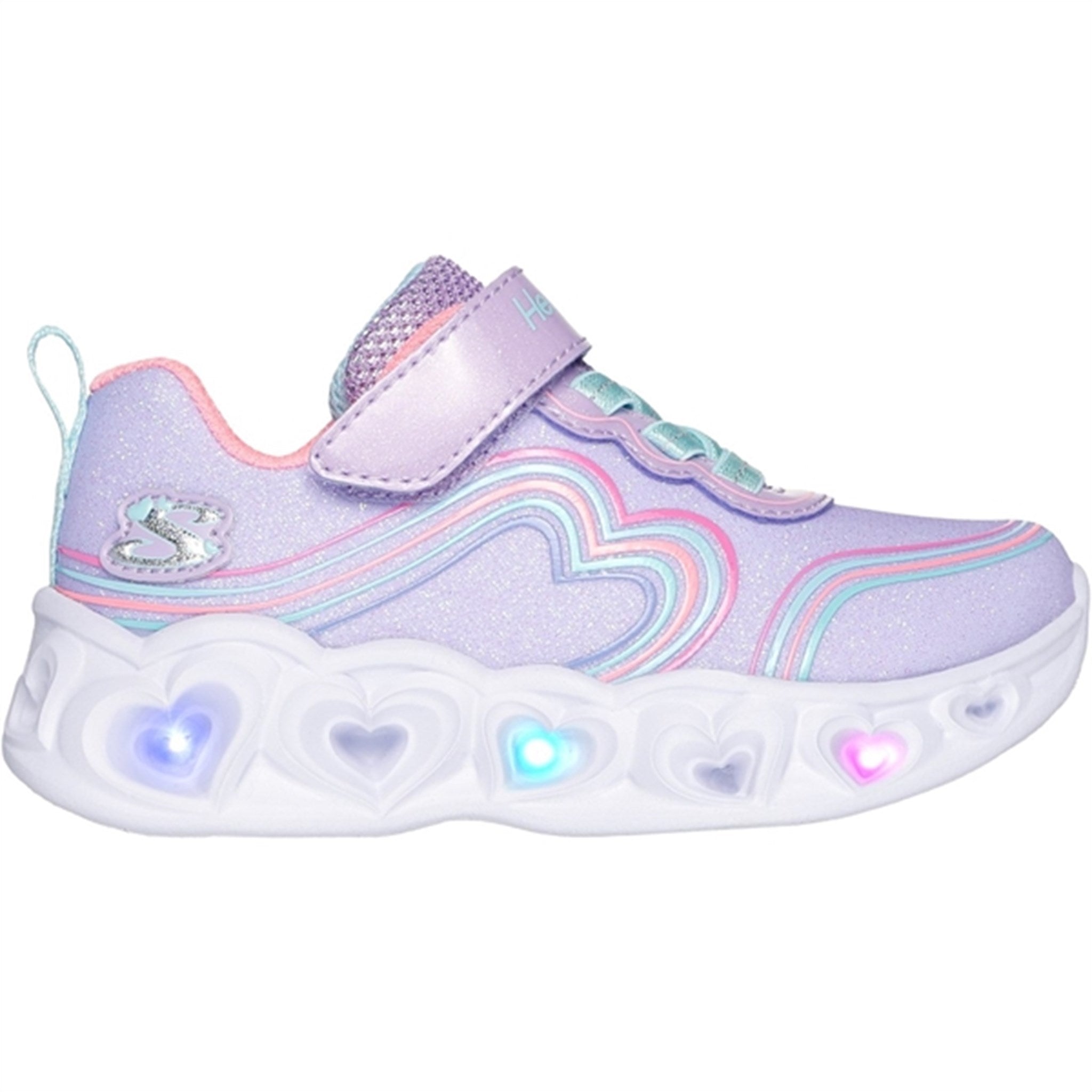Skechers Lighted Hearts Sparkle Sneakers Lavender Multicolor 2