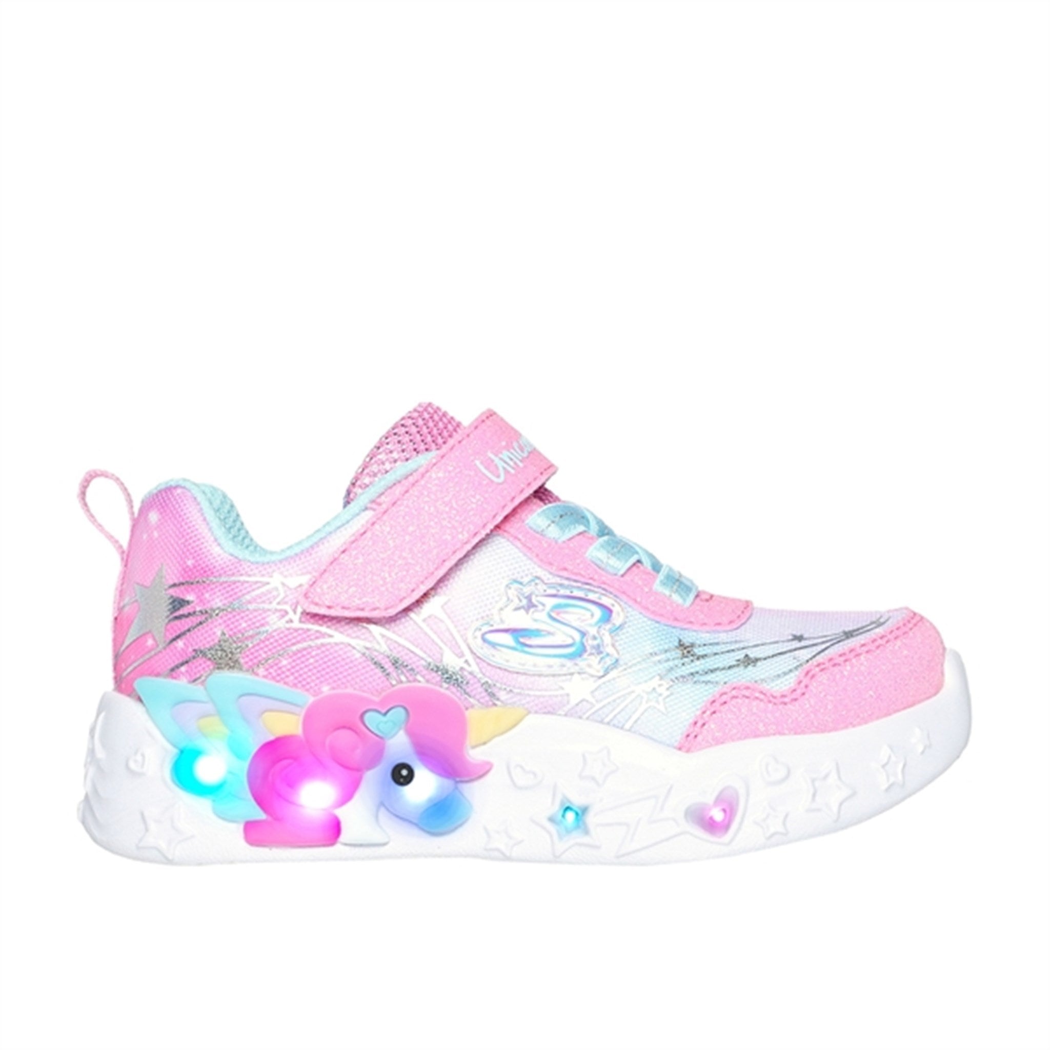 Skechers Unicorn Dreams Ombre Print & Star Shoe Pink Turquoise 2