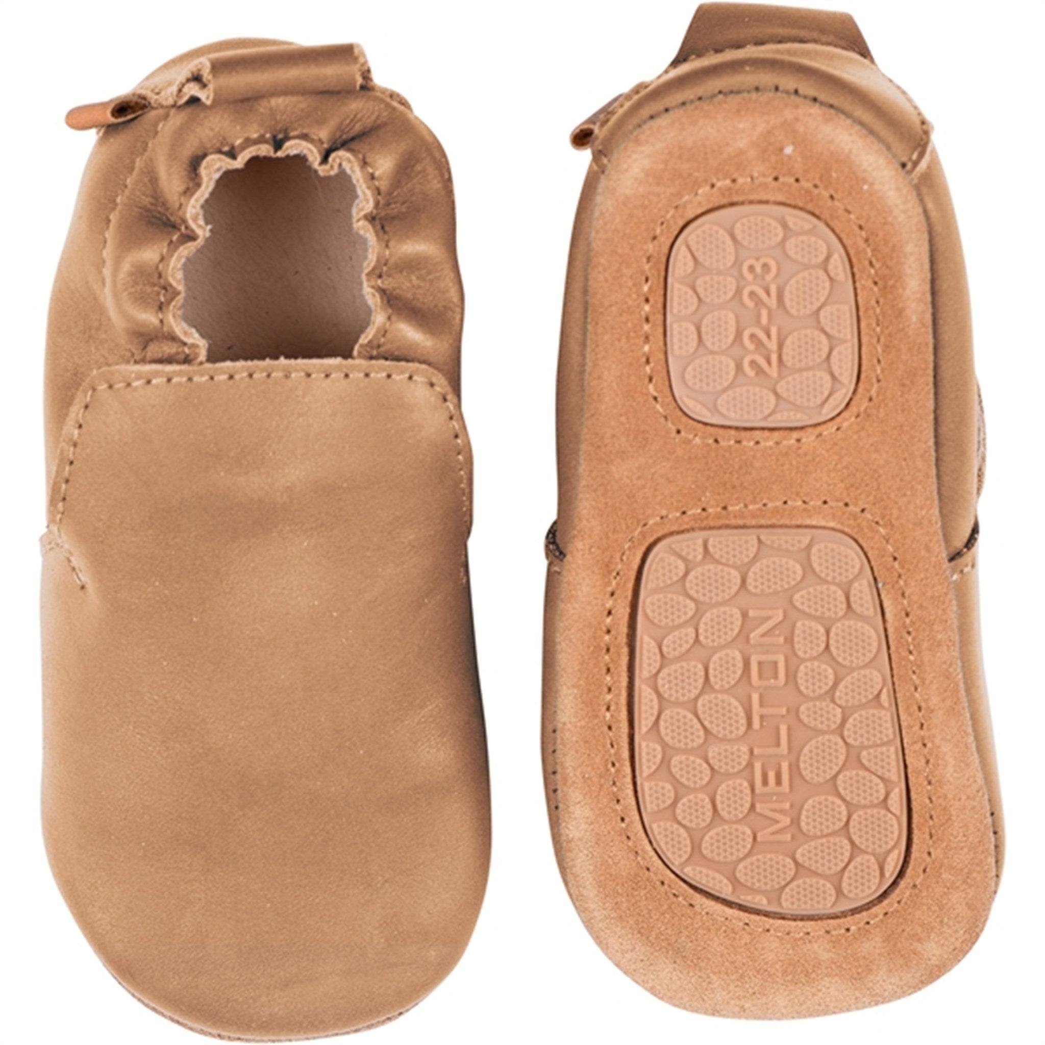 MELTON Delicate  Leather Slippers Cognac
