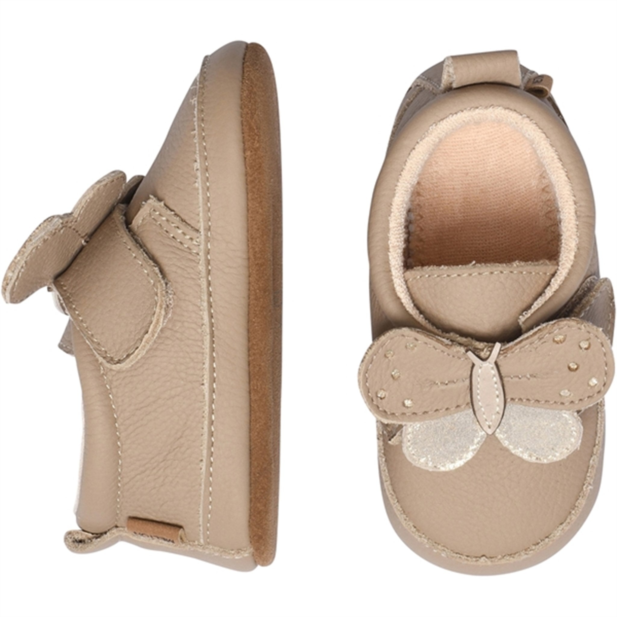 MELTON Butterfly Leather Slippers Natural