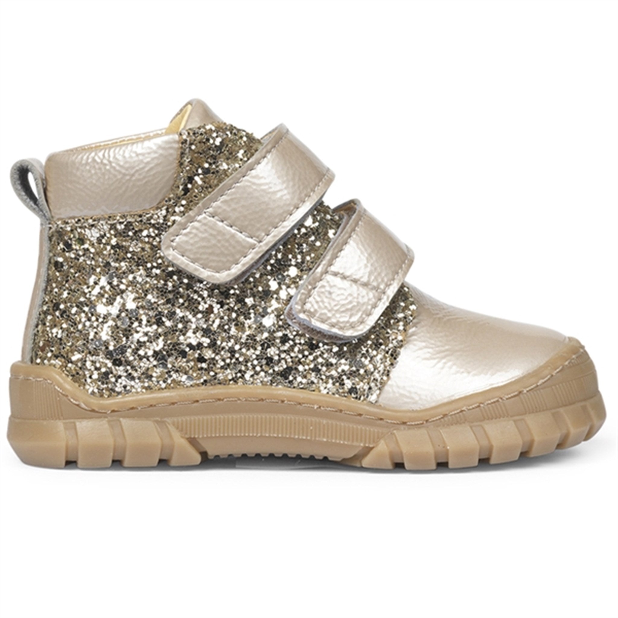 Angulus Beginner Shoes w Velcro Creme/Champagne Glitter 2