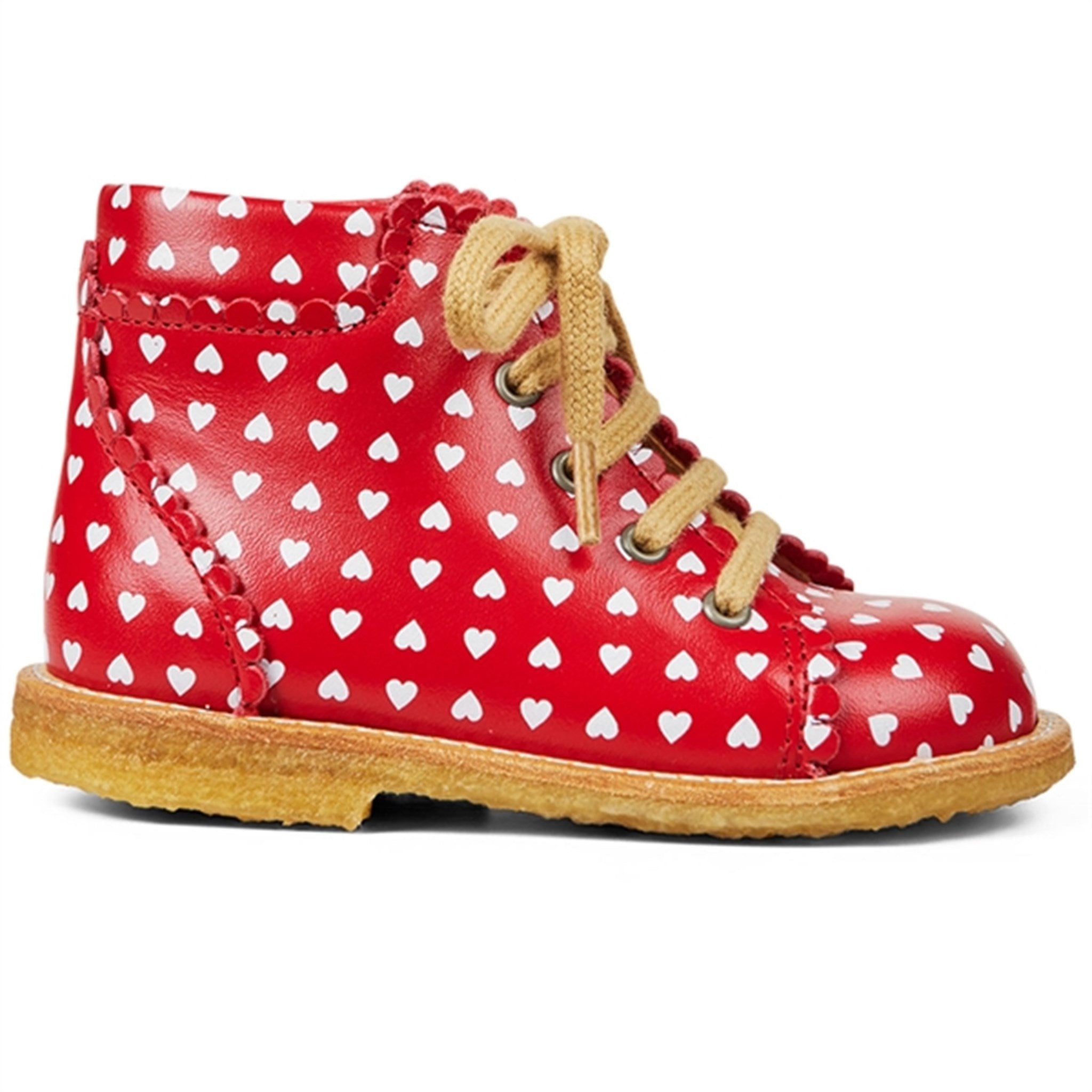Angulus Starter Shoe With Hearts And Lace Red 2