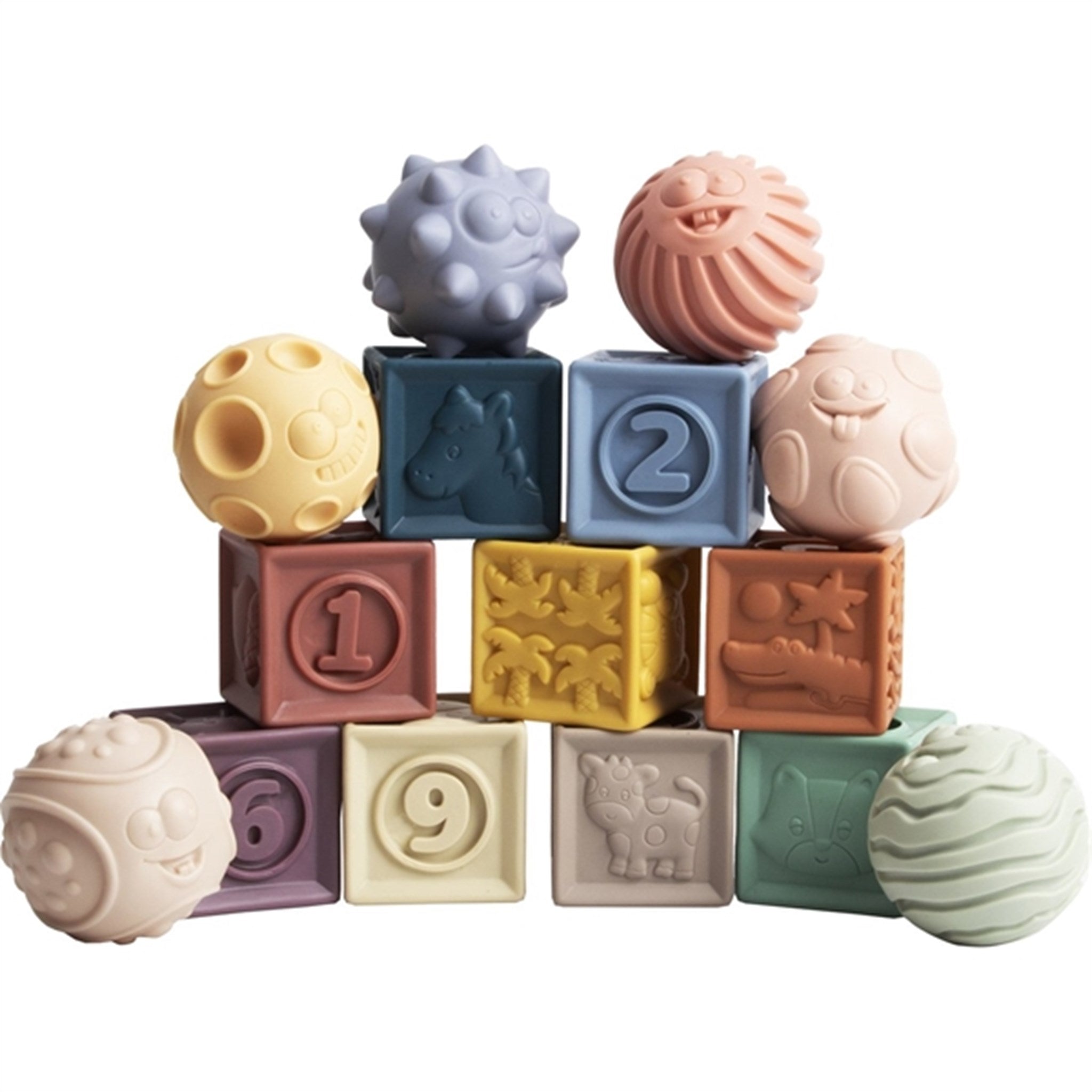 Magni Baby Massage Set with Stackable Blocks 15 Pieces