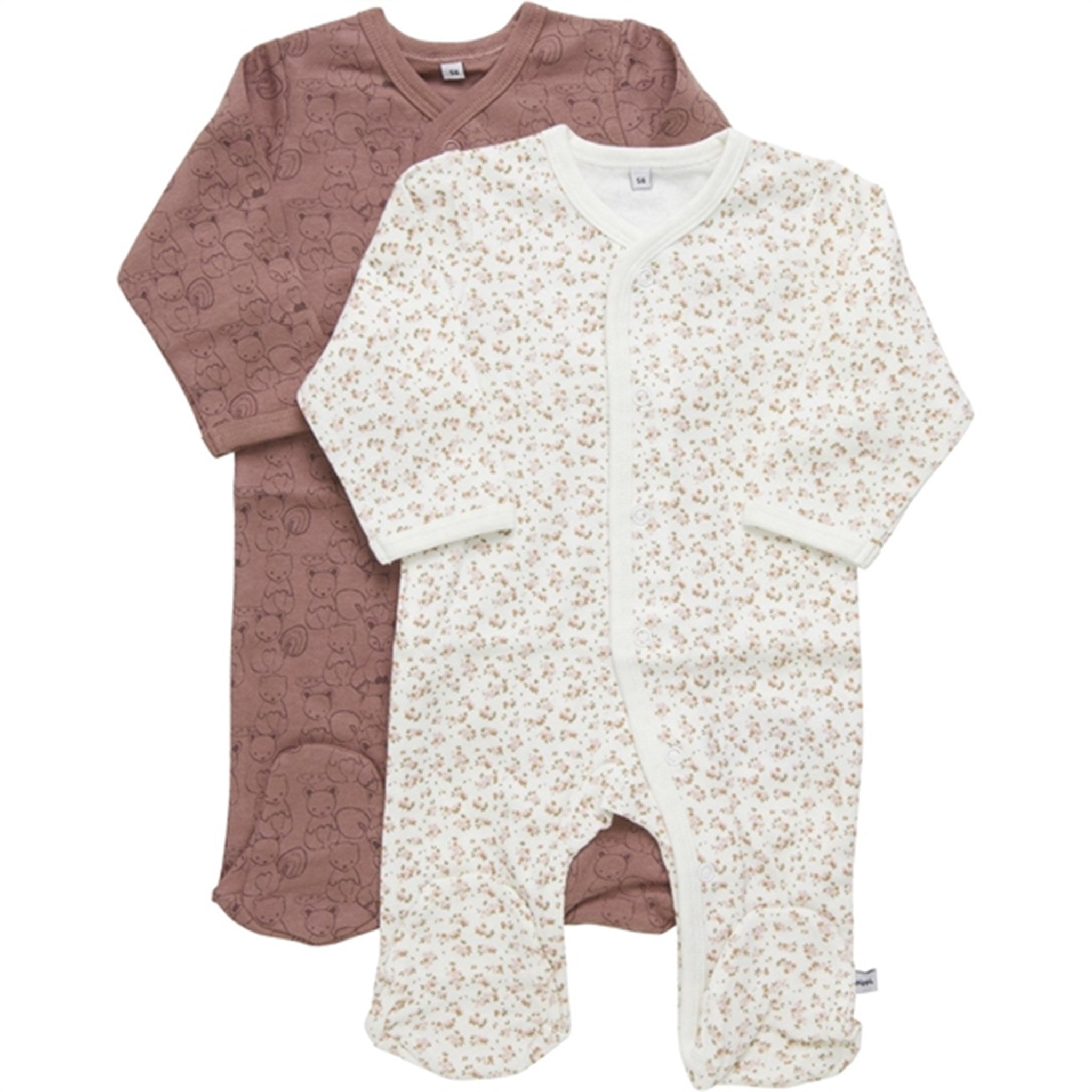 Pippi Nightsuit with Buttons 2-pack Burlwood