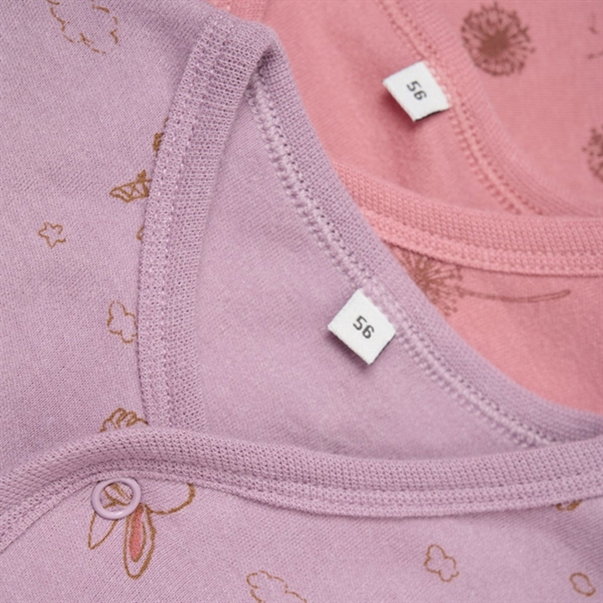 Pippi Nightsuit with Buttons 2-pack Dusty Rose