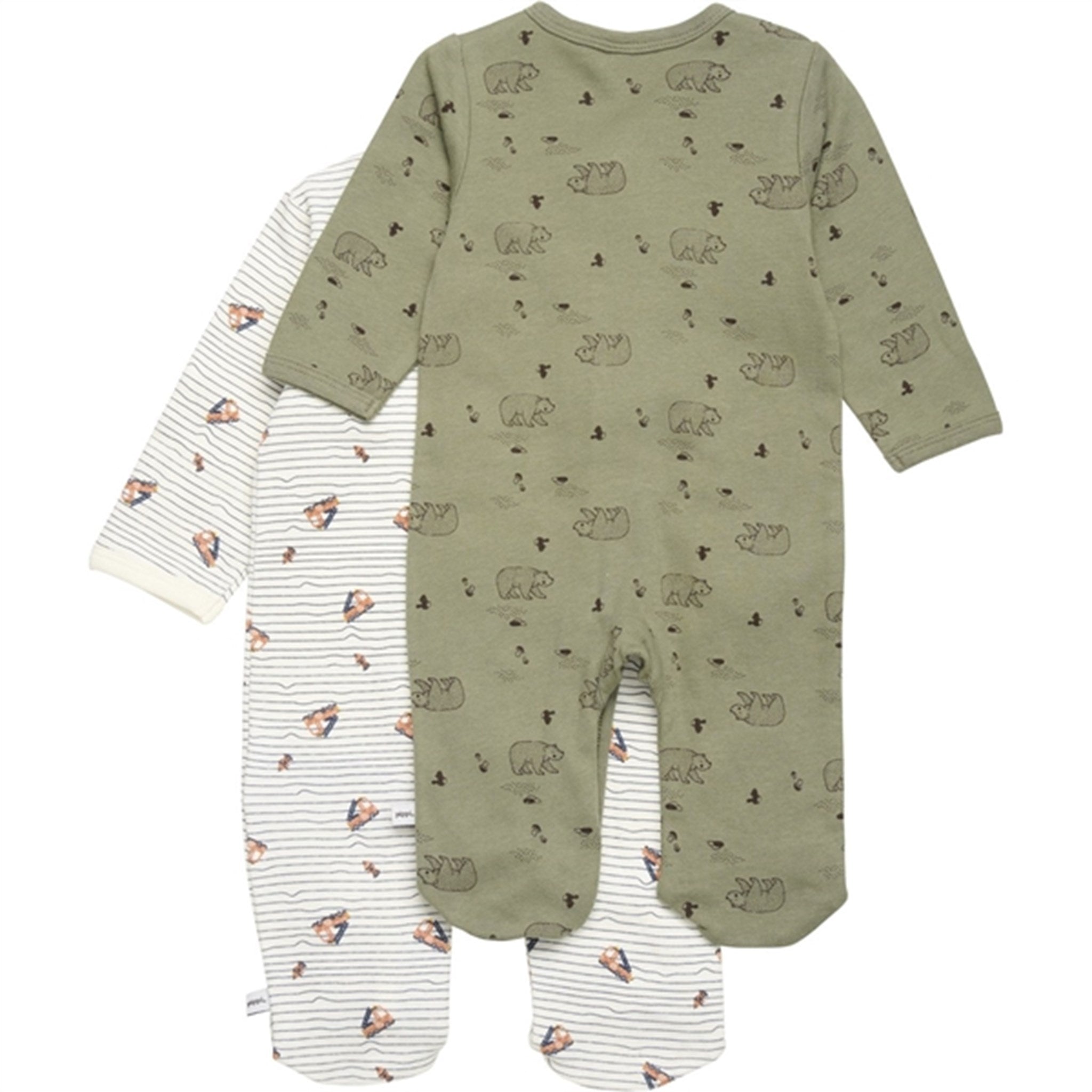 Pippi Nightsuit with Buttons 2-pack Deep Lichen Green 3