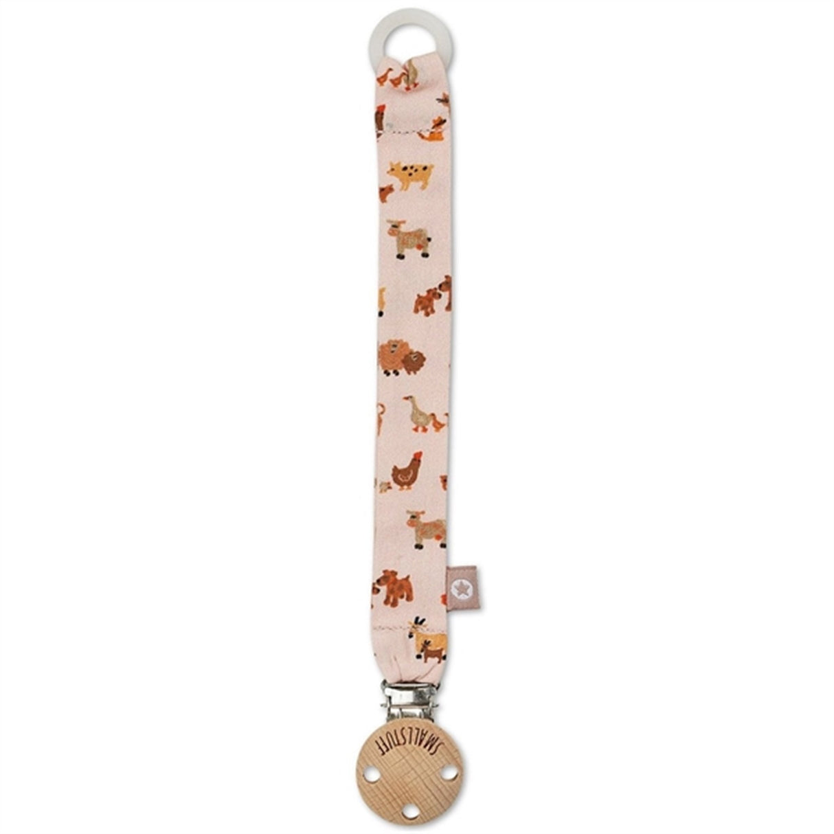 Smallstuff Woven Pacifier Strap Rose