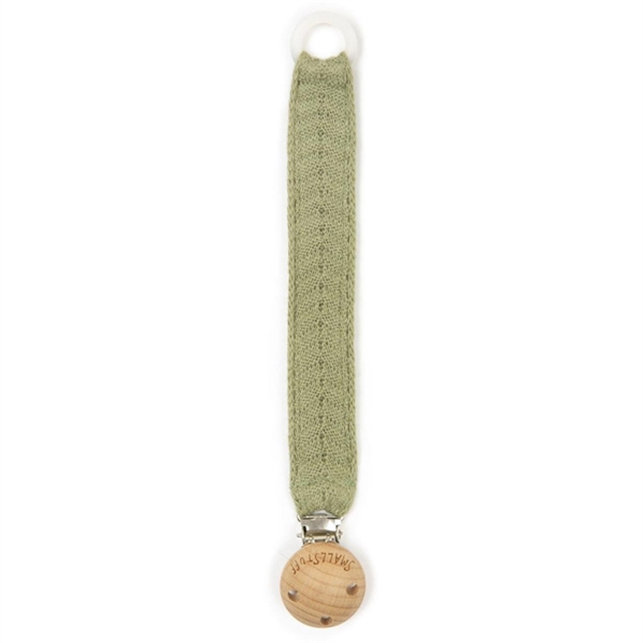 Smallstuff Knit Pacifier Strap Soft Green