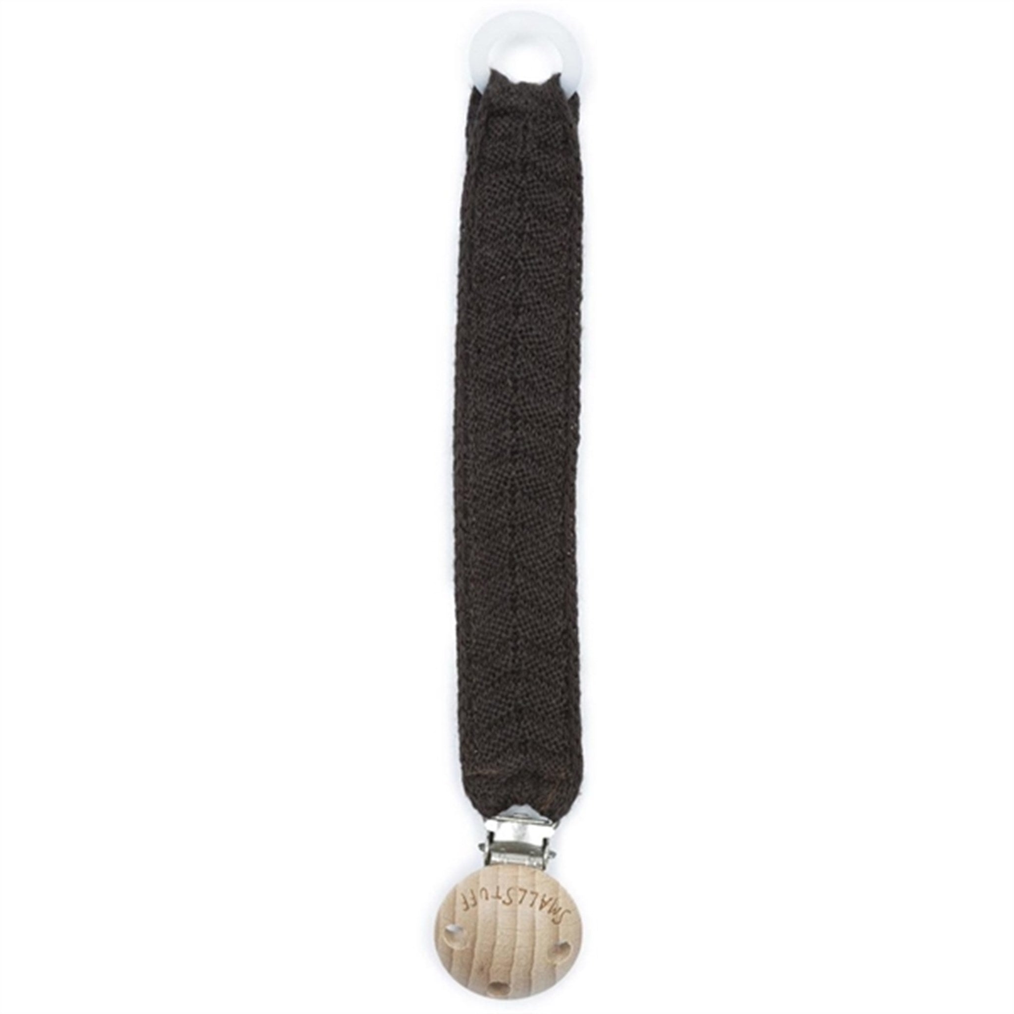 Smallstuff Knit Pacifier Strap Dark Mole