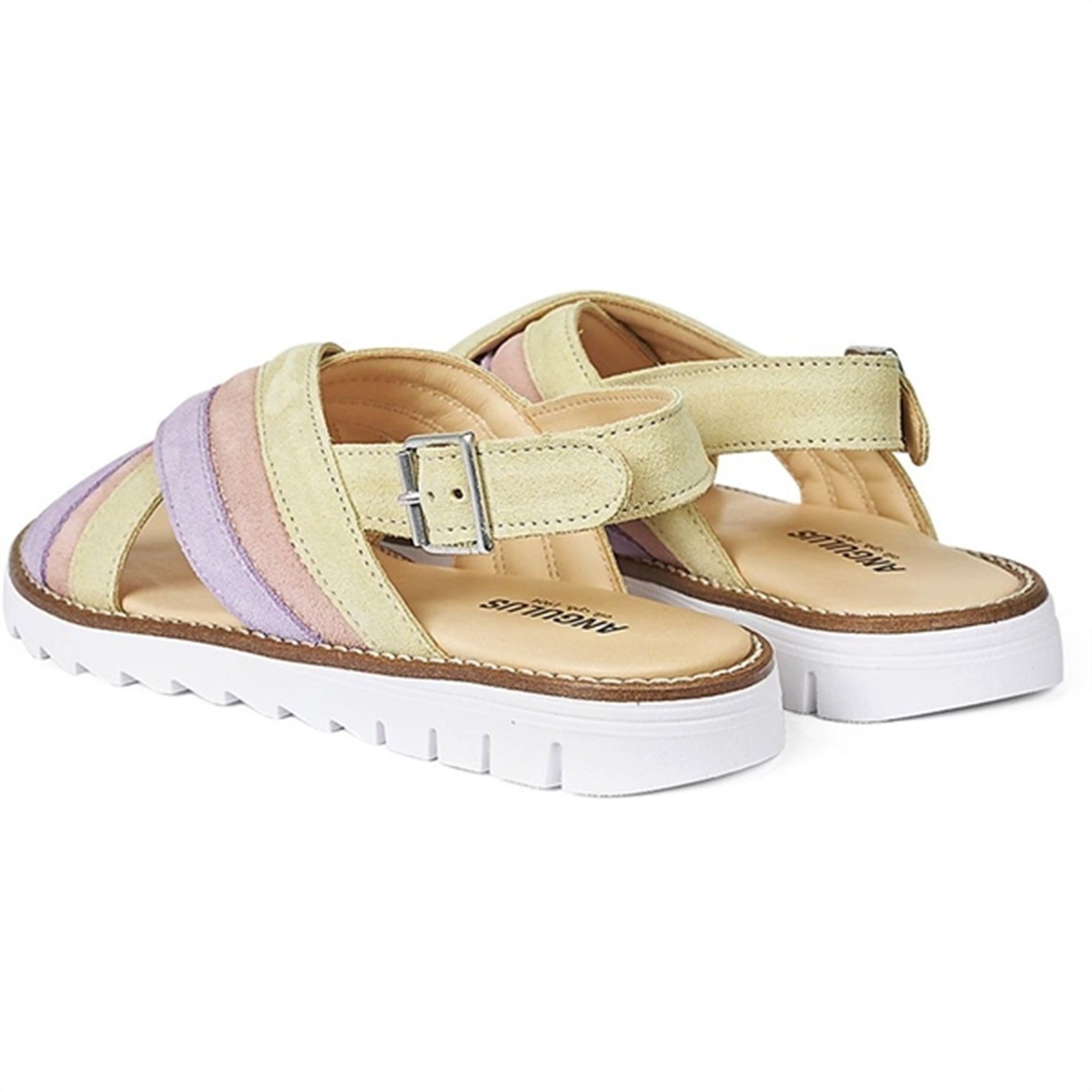 Angulus Sandal W. Open Toe And Buckle Lilac/Peach/Light Yellow 3