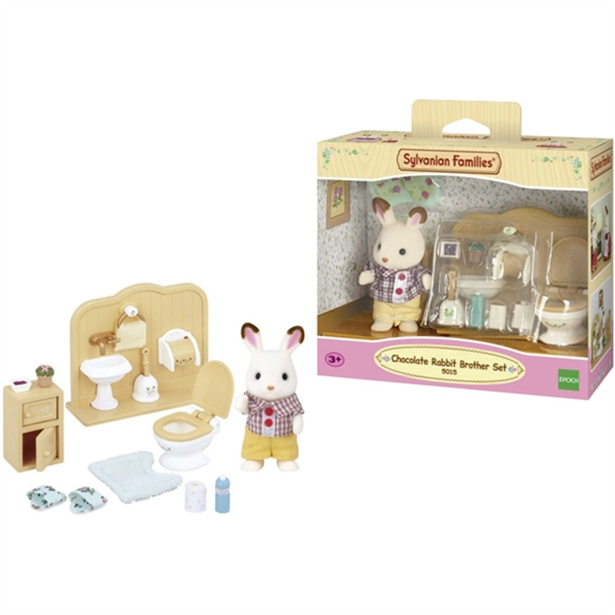 Sylvanian Families® Chocolate Rabbit Brother Set (Washroom)