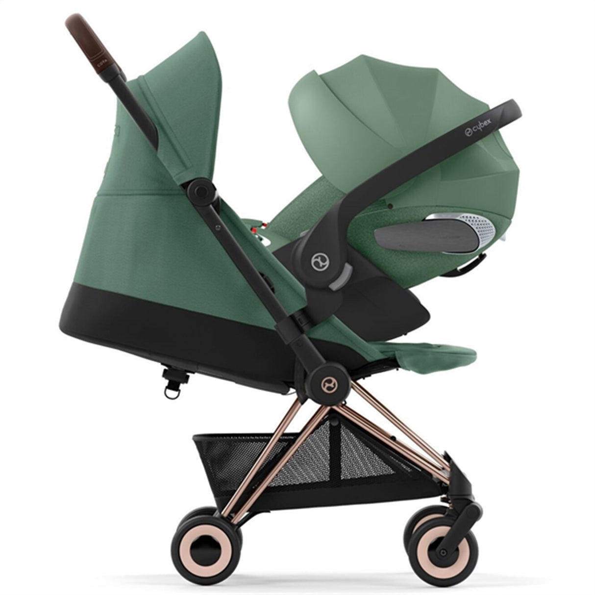 Cybex Coya Stroller Rosegold Leaf Green