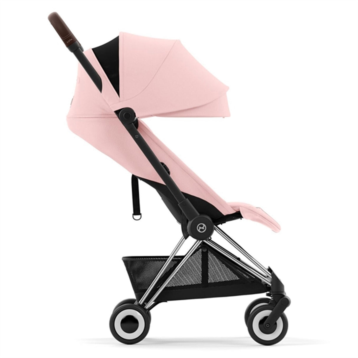 Cybex COYA Stroller Chrome Dark Brown Peach Pink