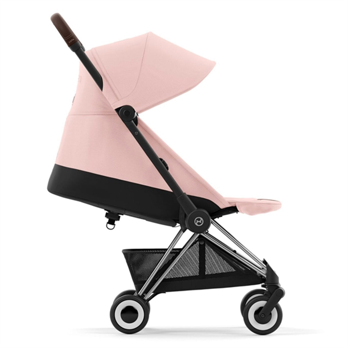 Cybex COYA Stroller Chrome Dark Brown Peach Pink