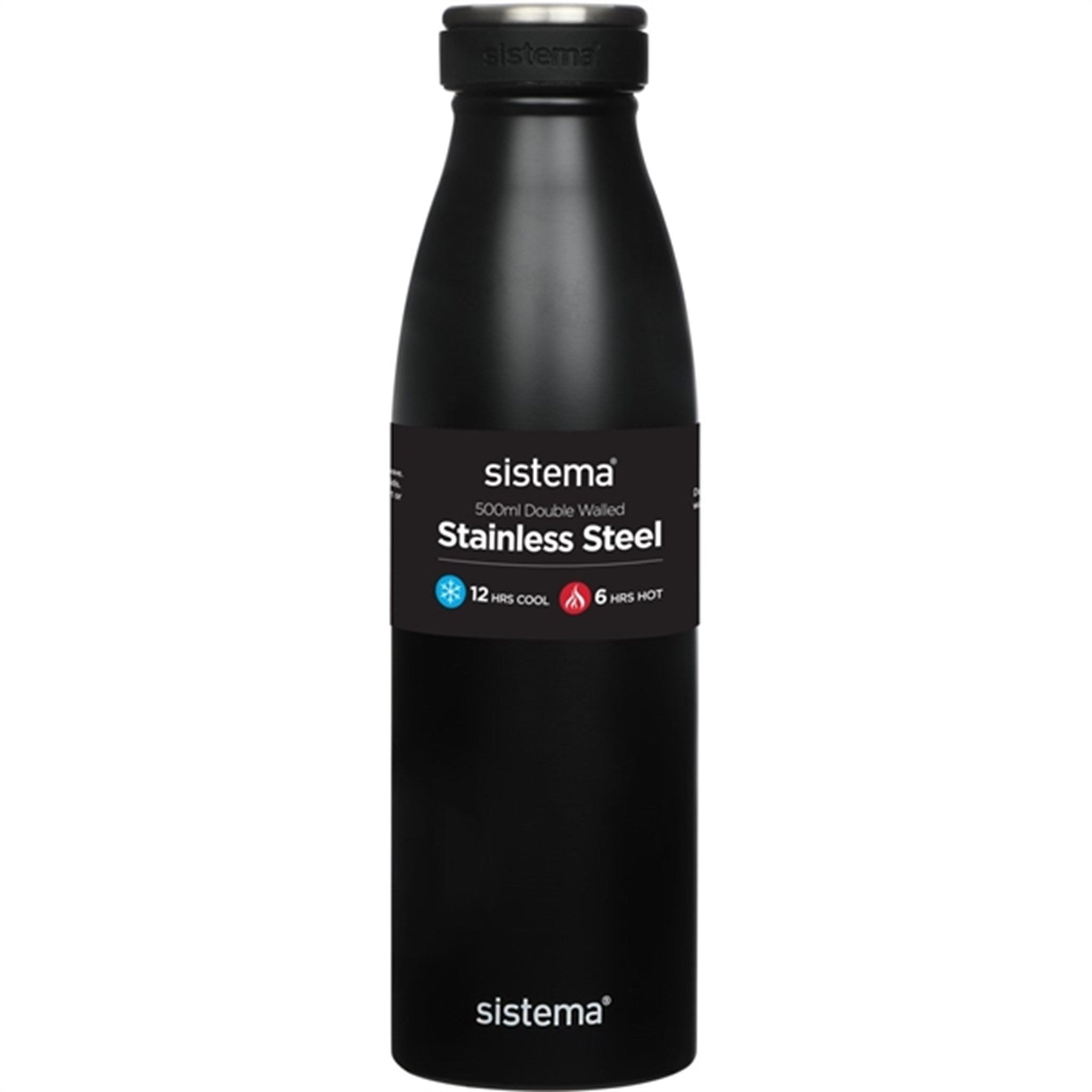 Sistema Stainless Steel Drink Bottle 500 ml Black