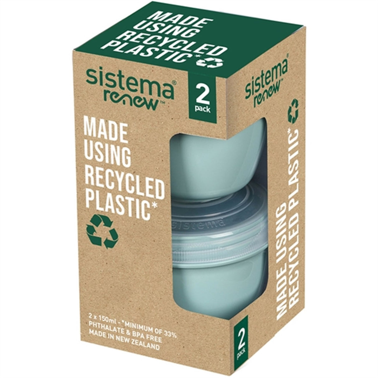 Sistema Renew To-Go Yogurt Container 2-Pack Mint