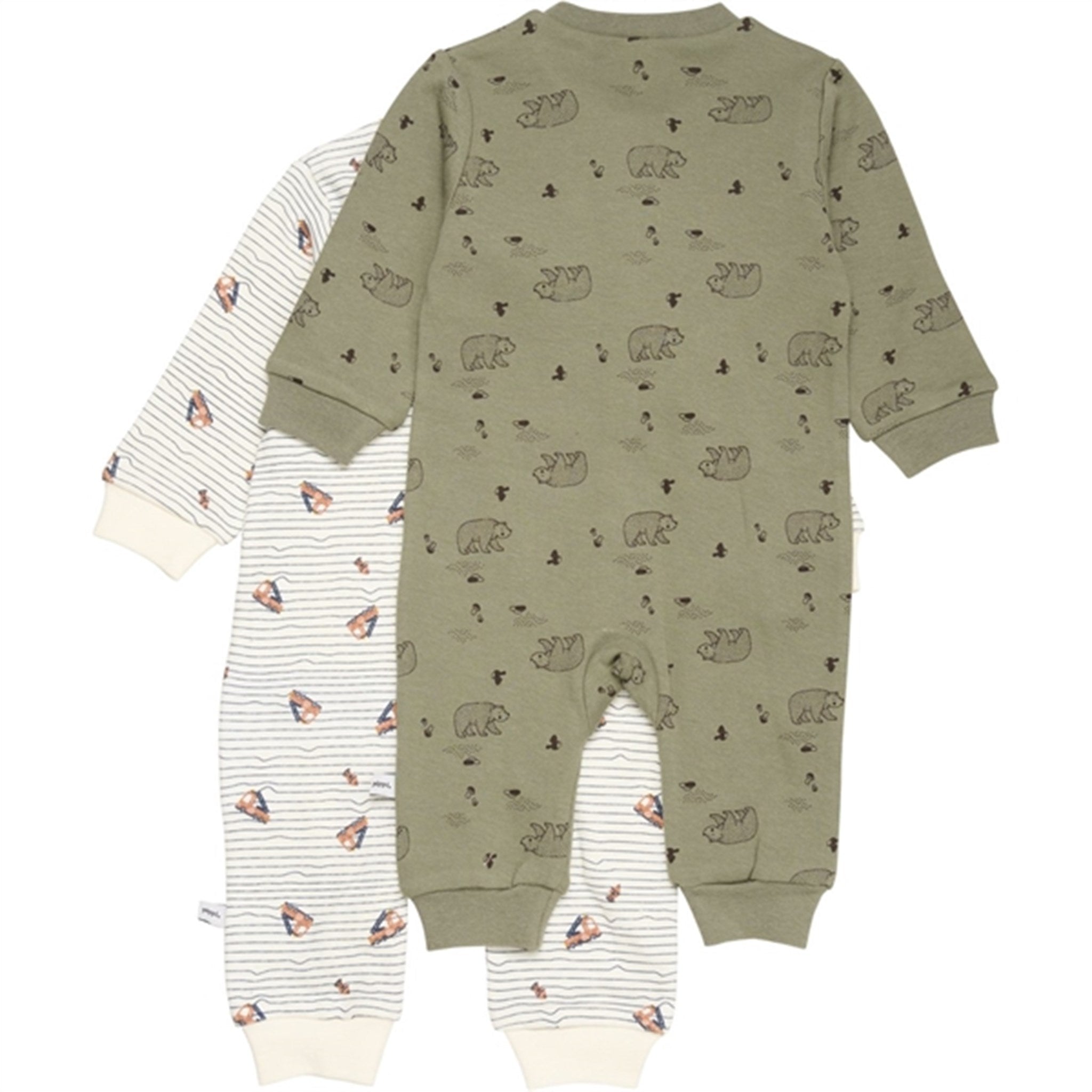 Pippi Nightsuit with Zipper 2-pack Deep Lichen Green 3