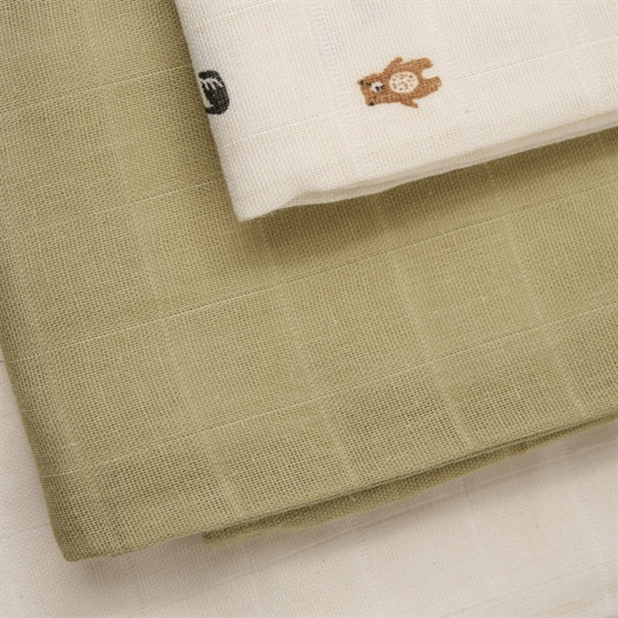 Pippi Organic Muslin Cloths 4-pack Woodsmoke