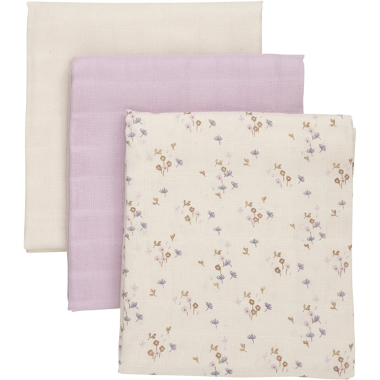 Pippi Organic Muslin Cloths 3-pack Burnished Lilac