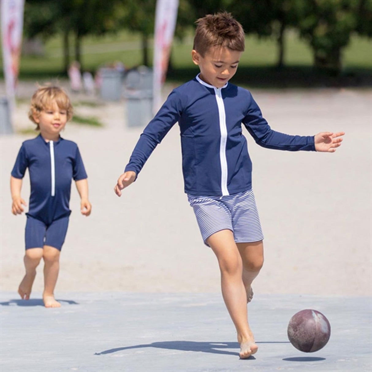 Petit Crabe Blue Etoile Star UV Shirt with Zipper