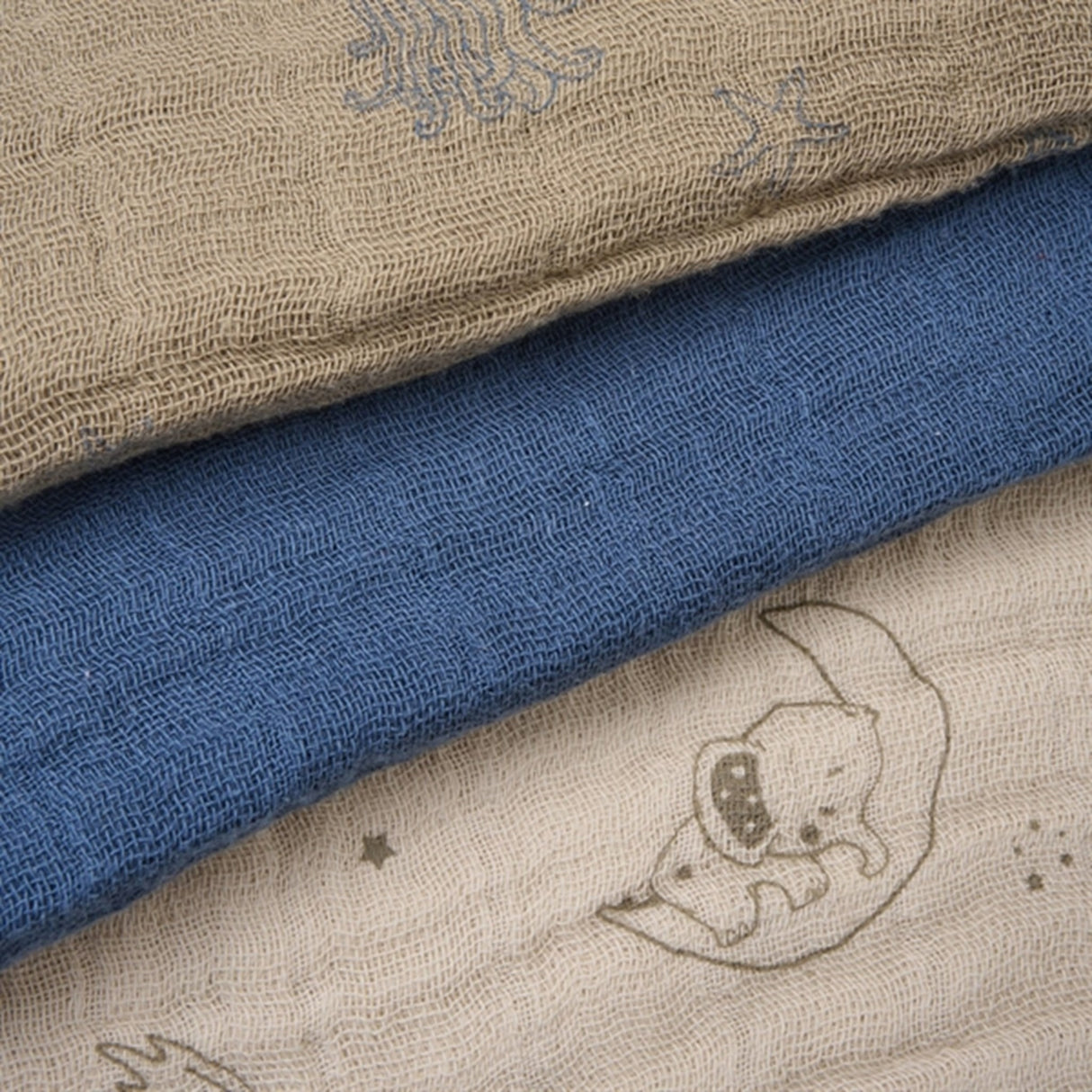 Pippi Organic Muslin Cloths 6-pack China Blue