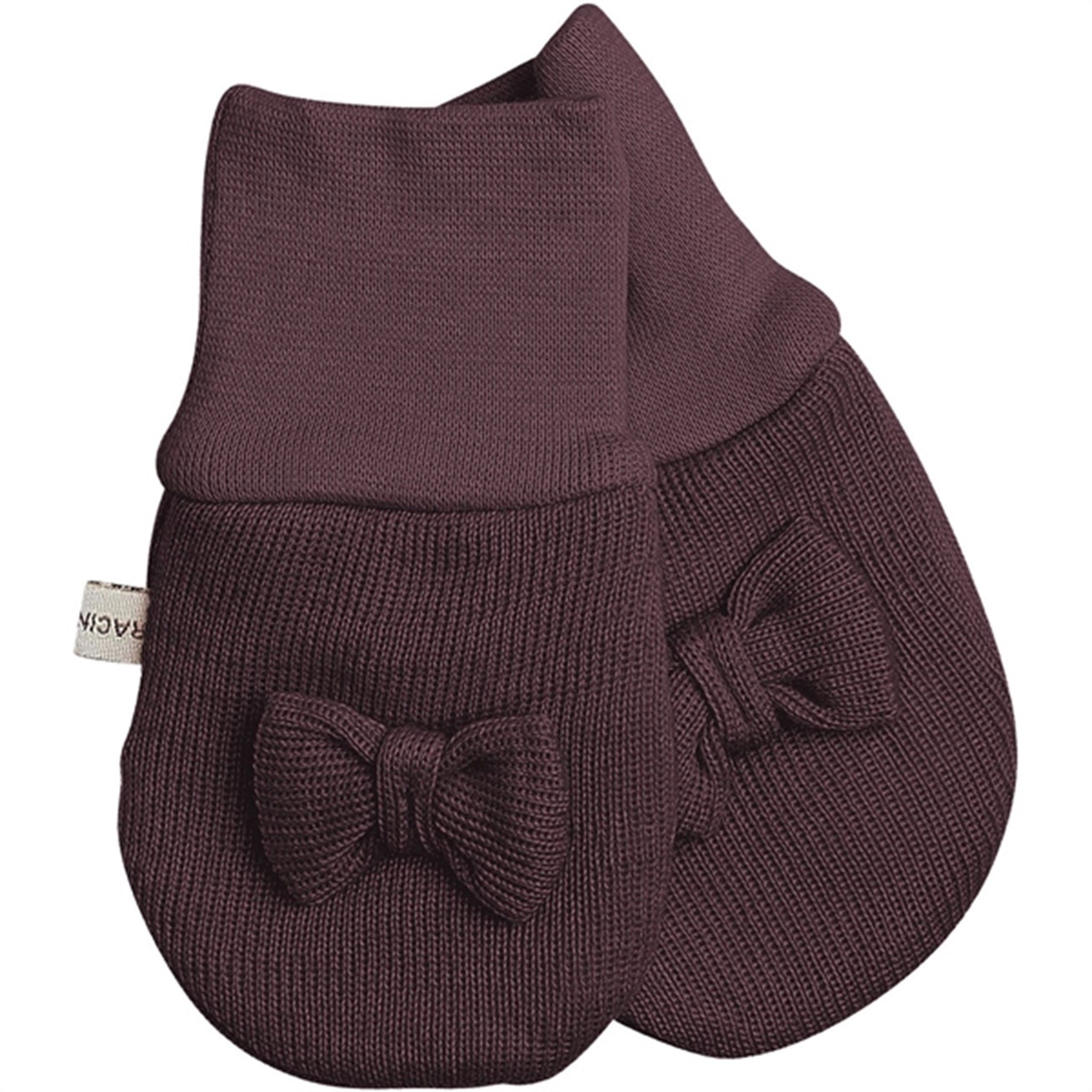 Racing Kids Baby Mittens without Thumb with Bow Red Grape