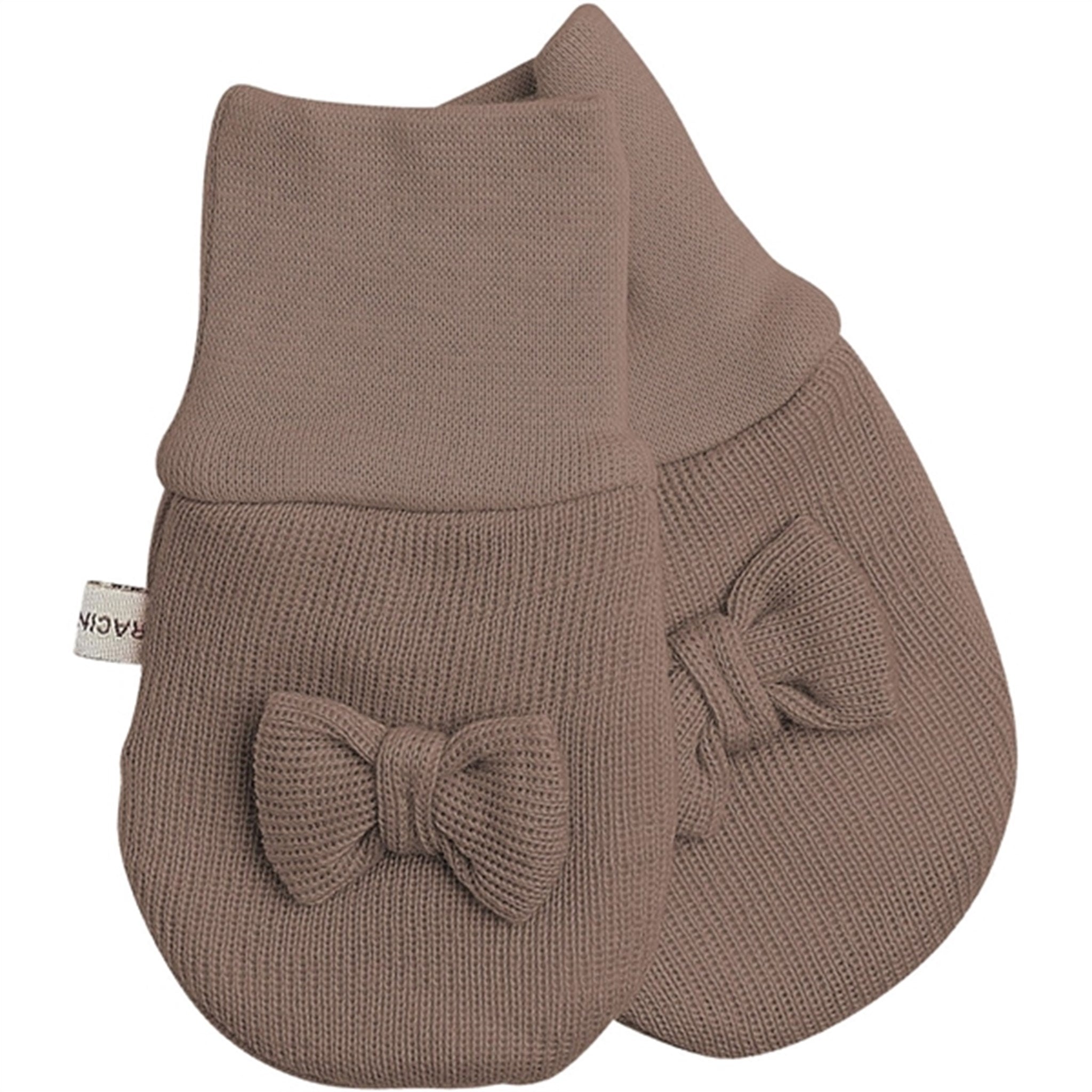 Racing Kids Baby Mittens without Thumb with Bow Rose Brown