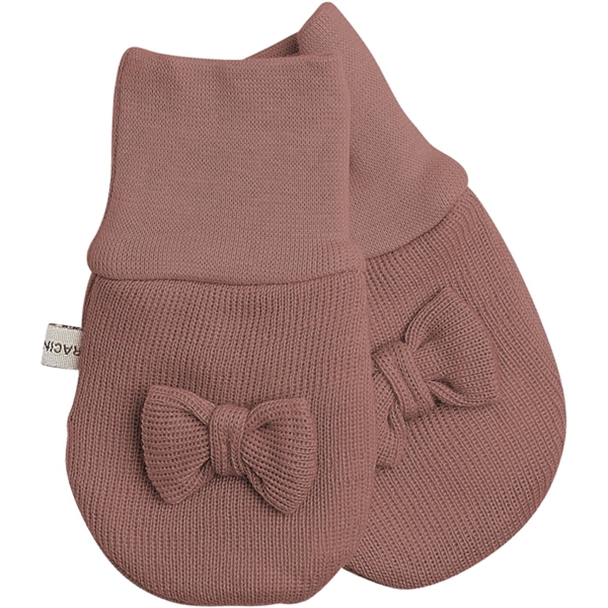 Racing Kids Baby Mittens without Thumb with Bow Old Rose