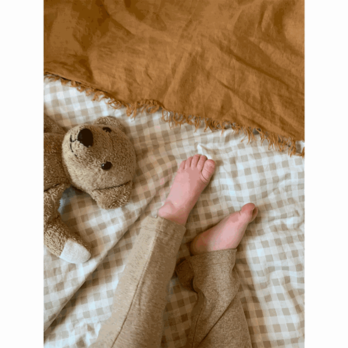 Monsieur Mini Pointelle Croissant Leggings Beige Melange