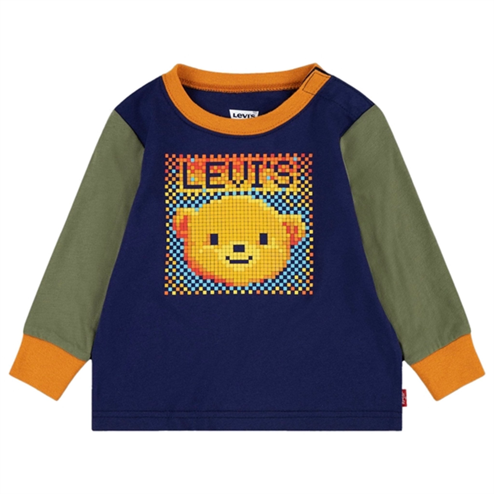 Levi's Baby Pixel Bear Color Blocked Blouse Ocean Cavern