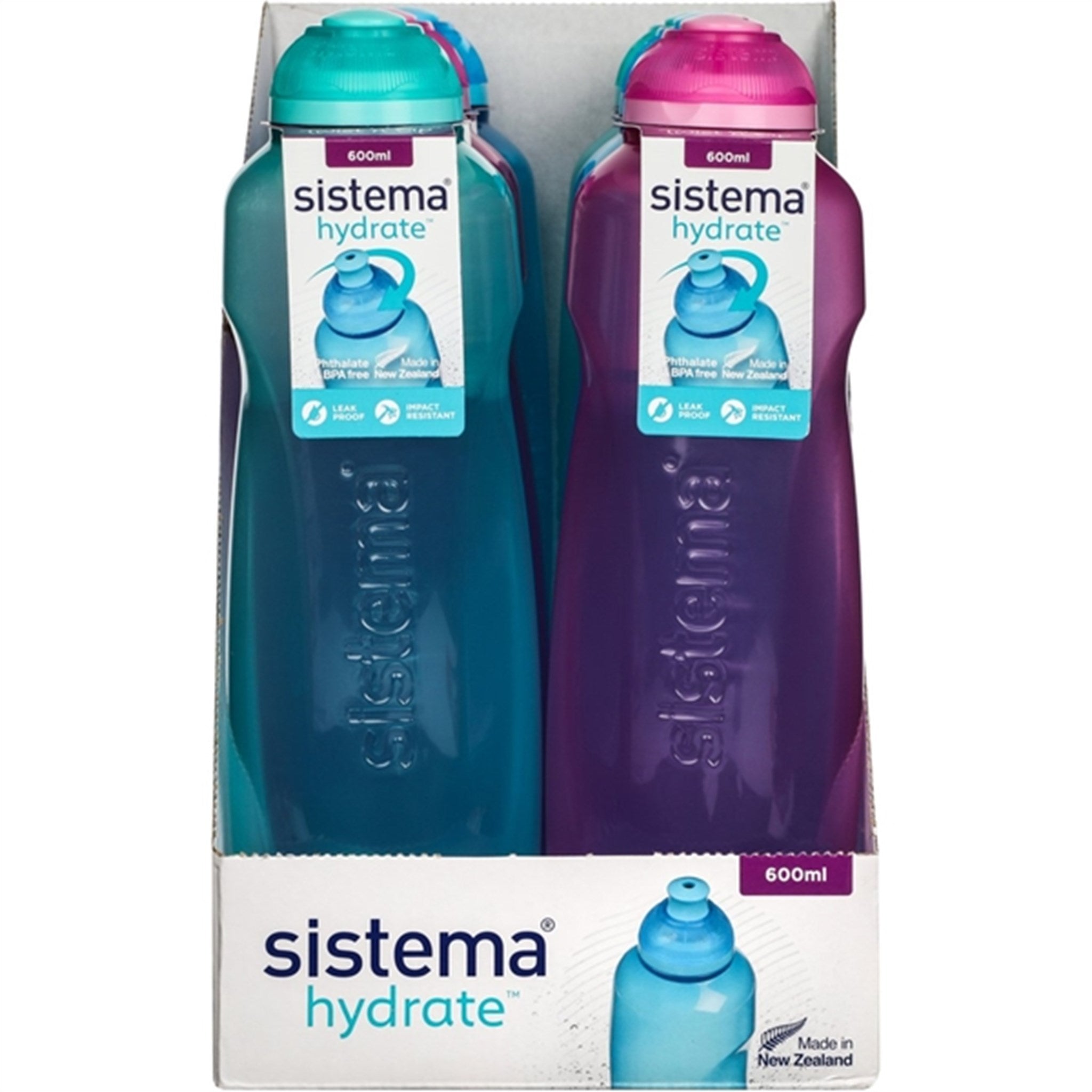 Sistema Twist 'n' Sip Helix Water Bottle 600 ml Pink 2