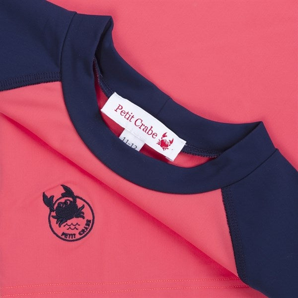 Petit Crabe Nectarine/Blue Raglan UV Swim Shirt 2