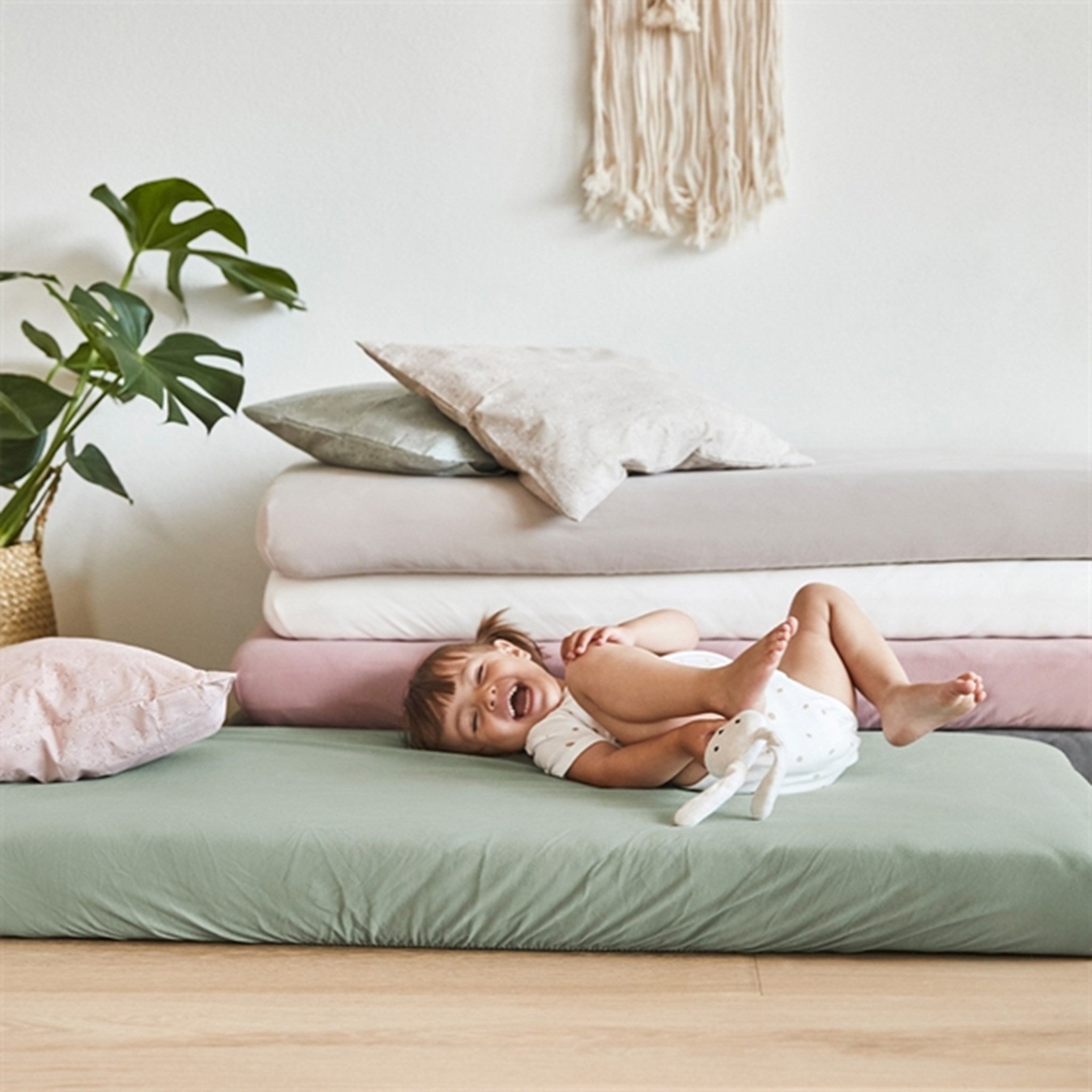 Leander Sheet for Baby Bed 2-Pack Sage Green 2