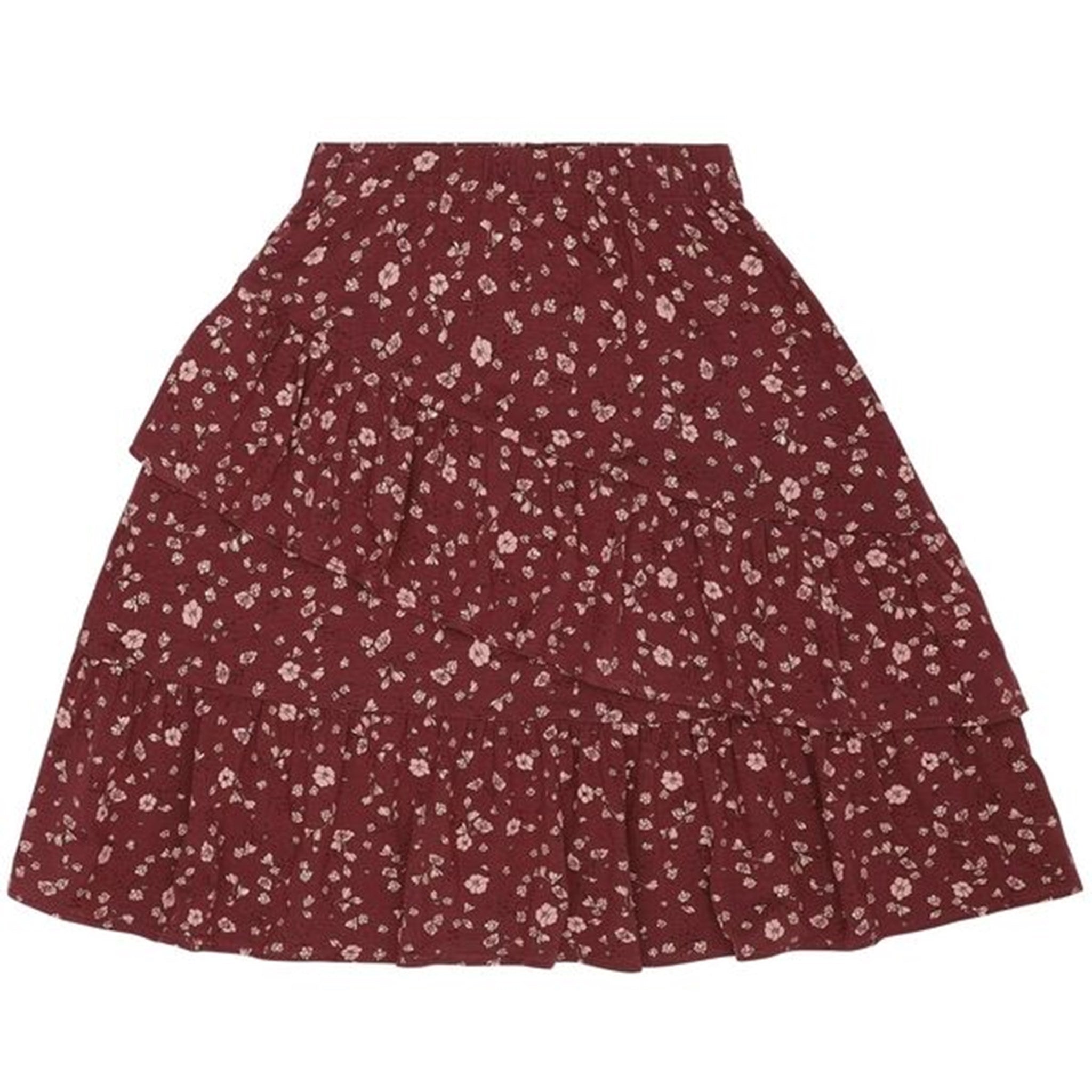 Soft Gallery Oxblood Red Flowery Fine Skirt