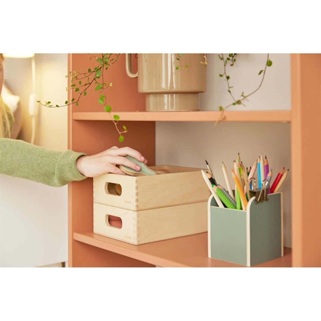 FLEXA PLAY Wooden Storage Box Set Mini Natural