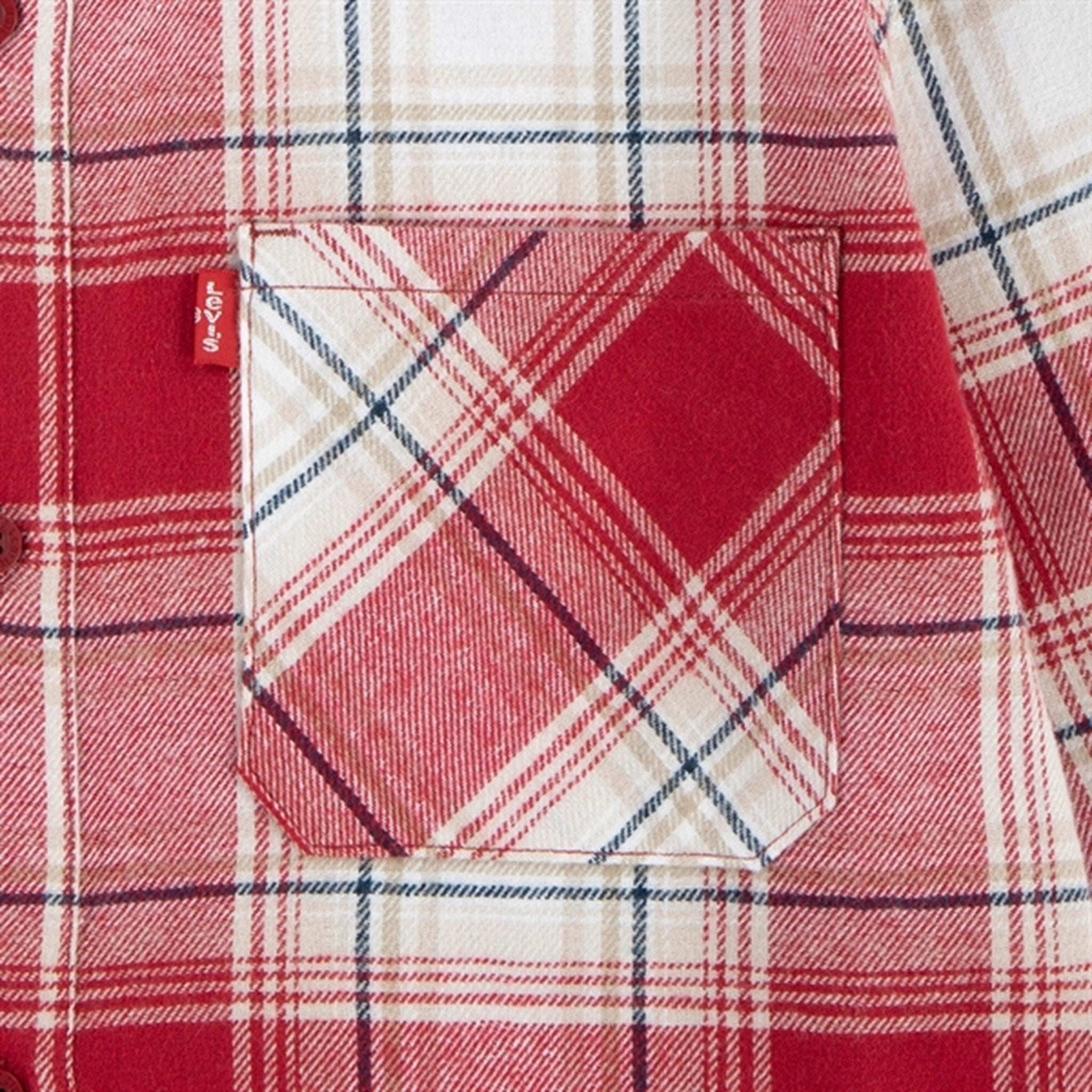 Levi's Plaid Flannel Pocket Shirt Rhythmic Red 2