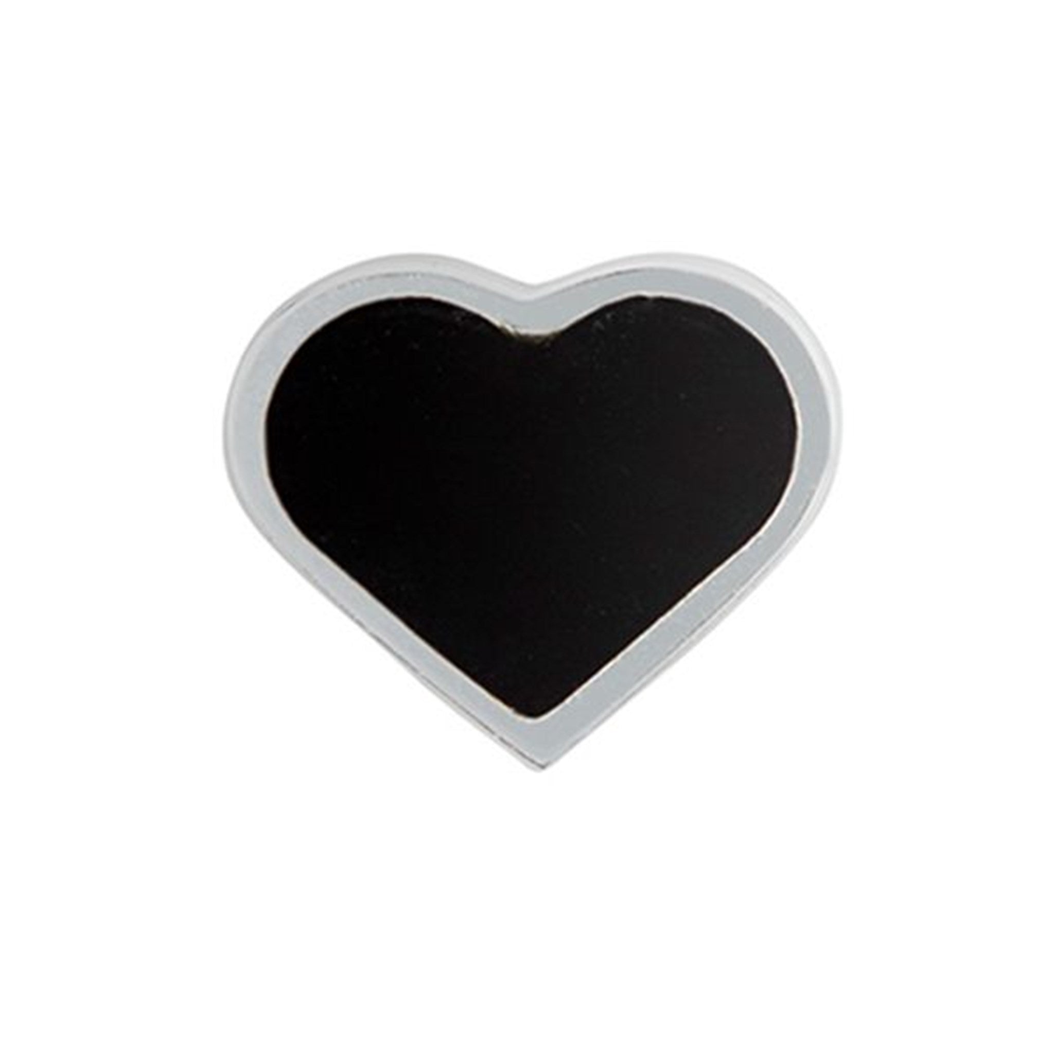 Design Letters Heart Charm Sterling Silver Black