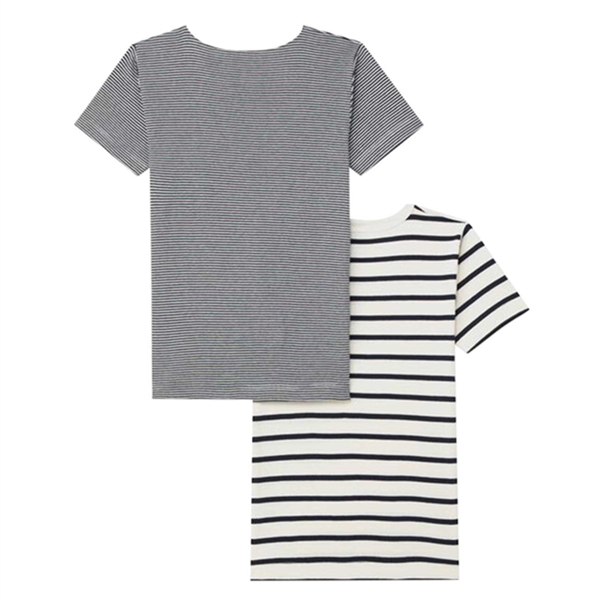 Petit Bateau T-shirt MC 2-pak White/Navy Stripes 2