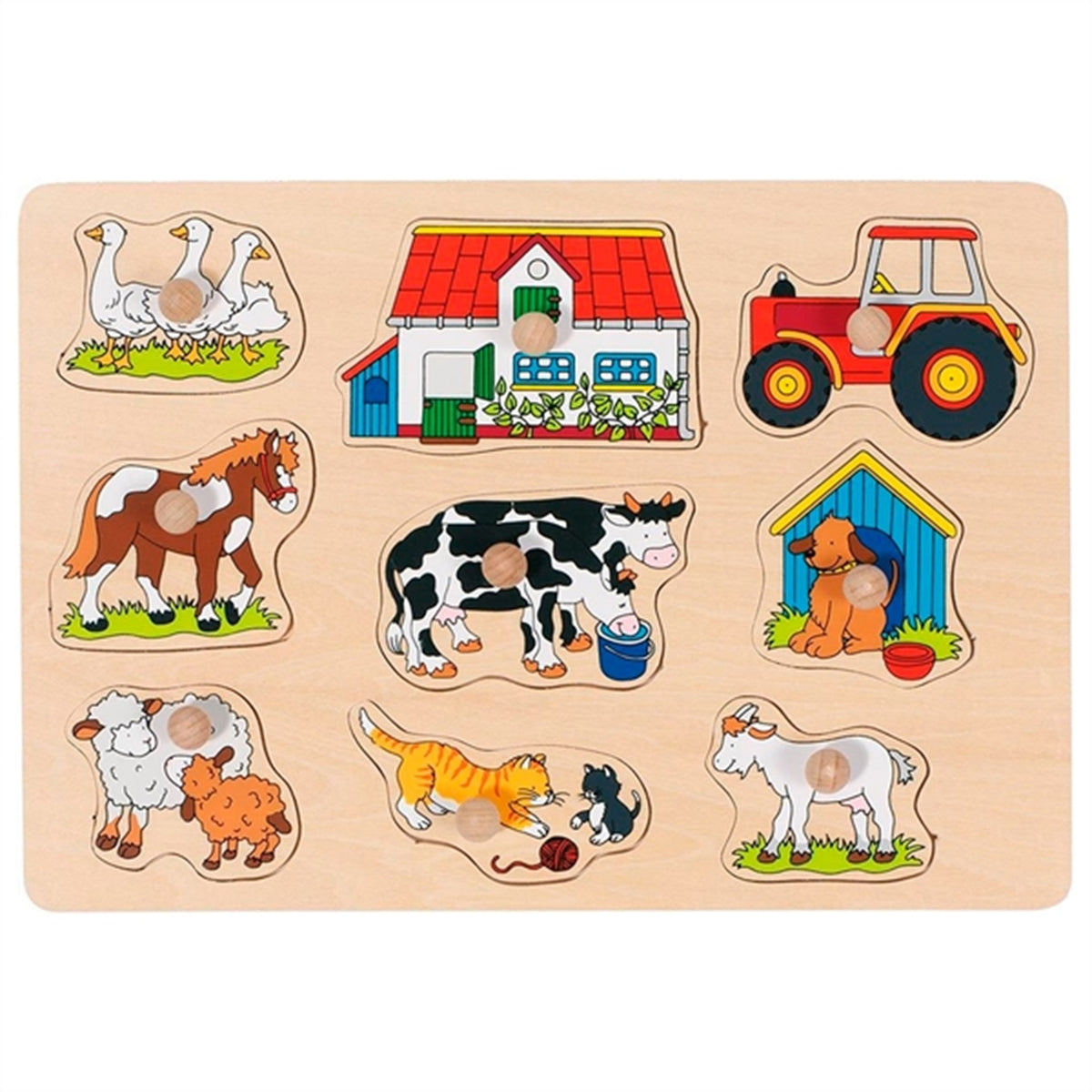 GOKI Gioco ad Incastro Legno Casa Anatra Orso
