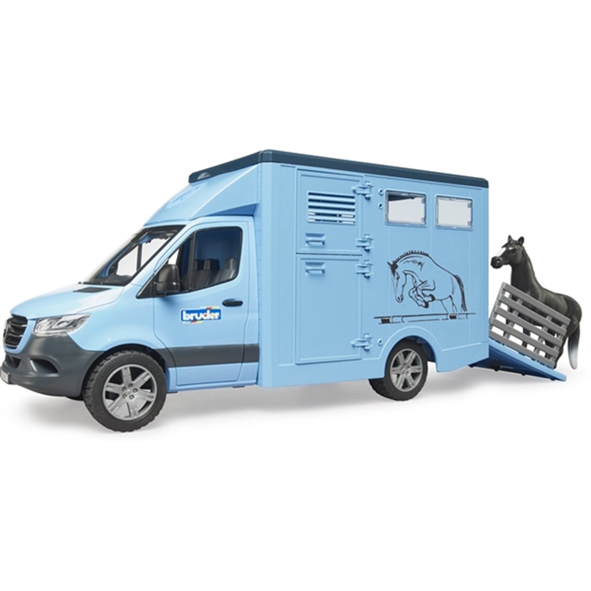 Bruder MB Sprinter Animal Transport with Horse 3