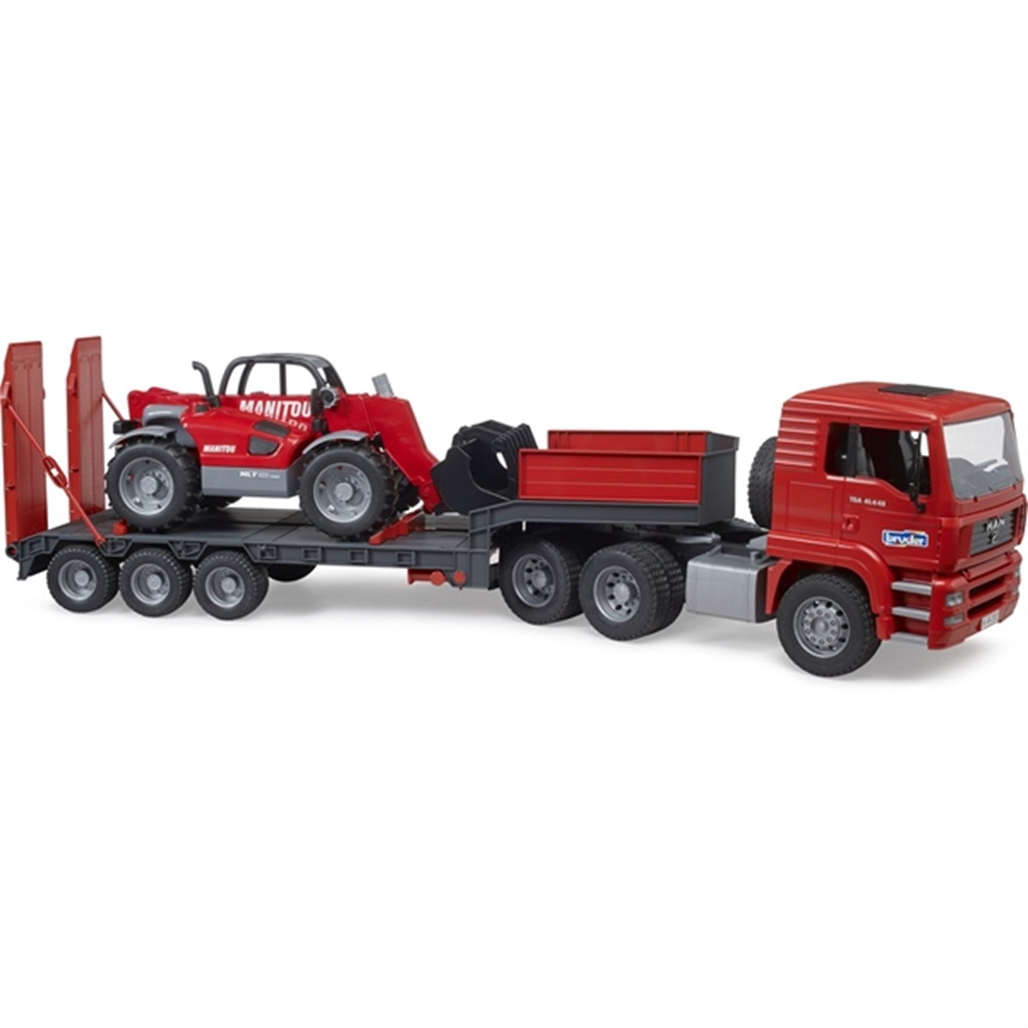 Bruder MAN TGA Low Loader Truck with Accessories