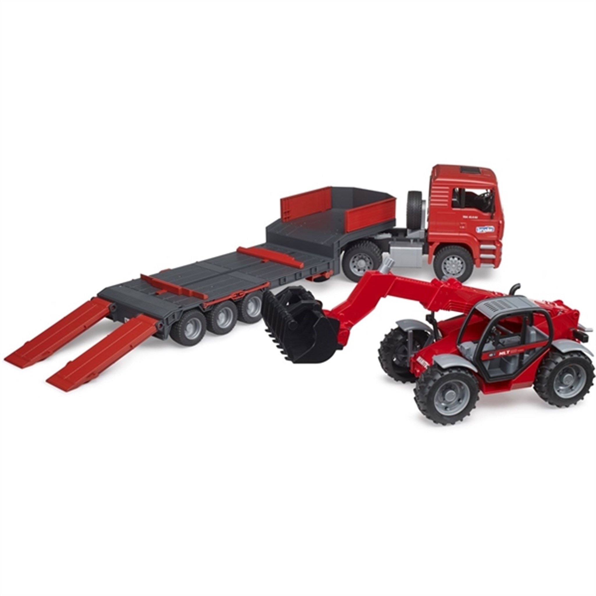 Bruder MAN TGA Low Loader Truck with Accessories 3