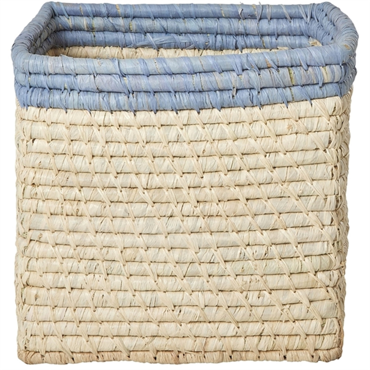 RICE Nature/Blue Basket for Storage Small